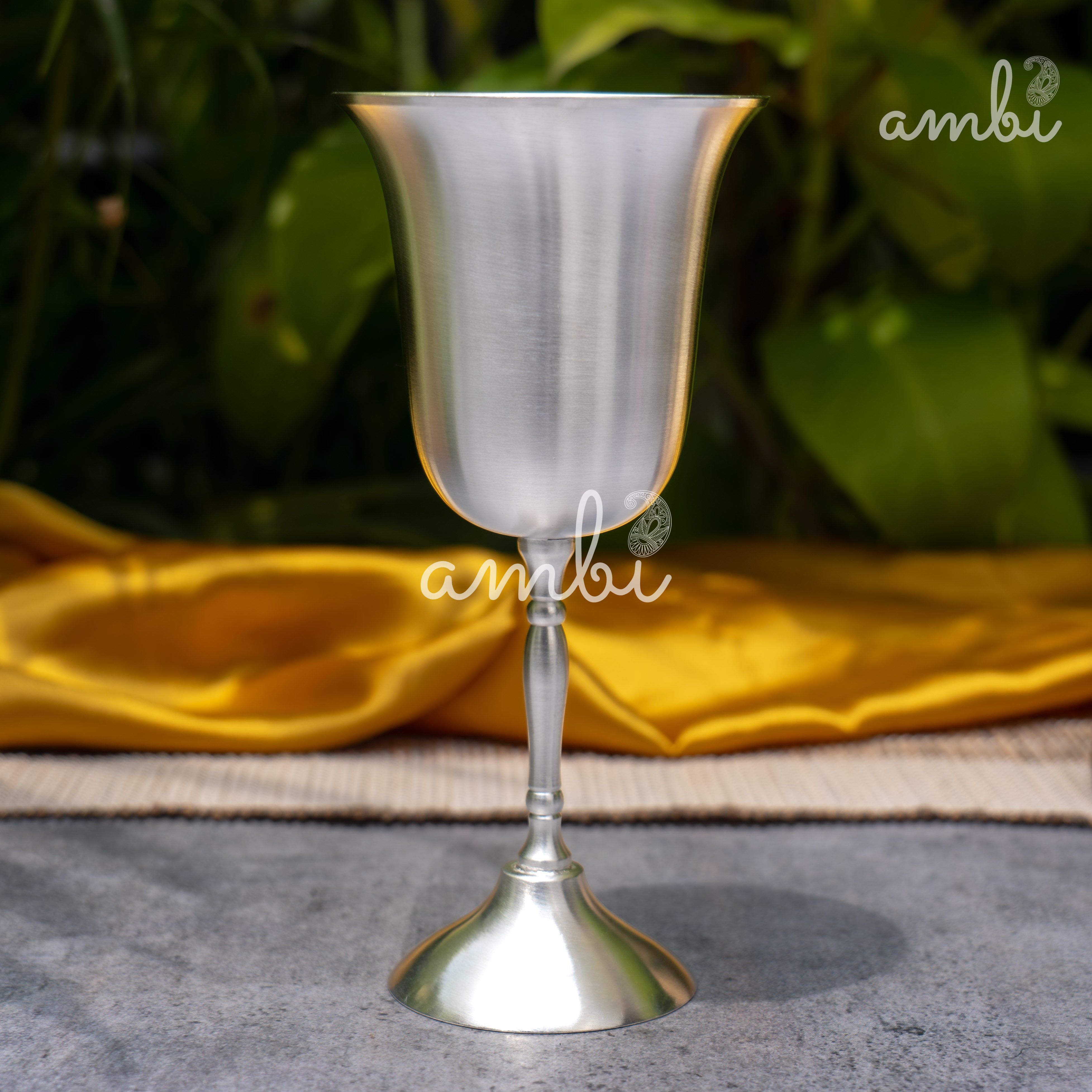 Pure Silver-Plated Wine Glass – Elegant, Vintage-Inspired Statement Piece in Matt Finish