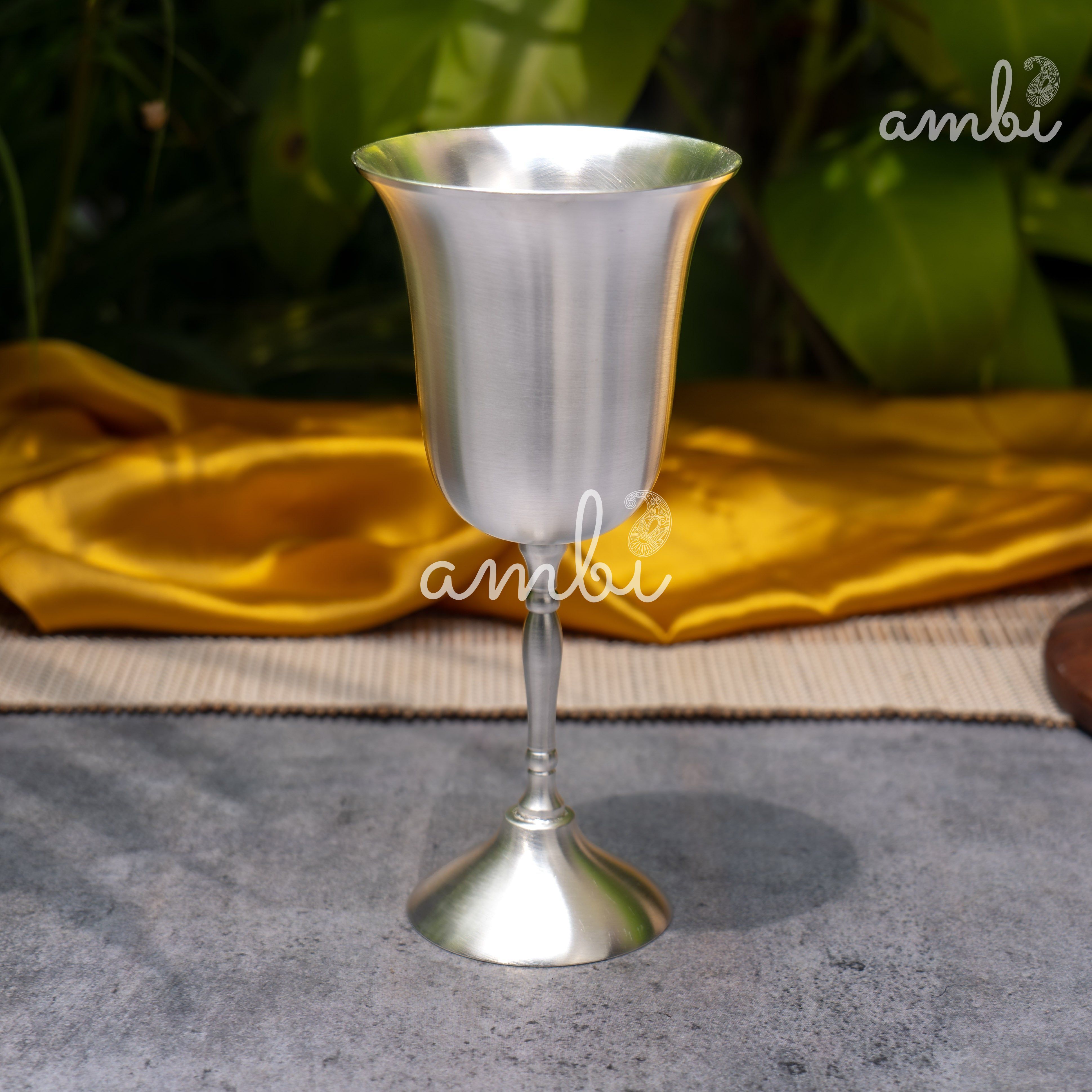 Pure Silver-Plated Wine Glass – Elegant, Vintage-Inspired Statement Piece in Matt Finish