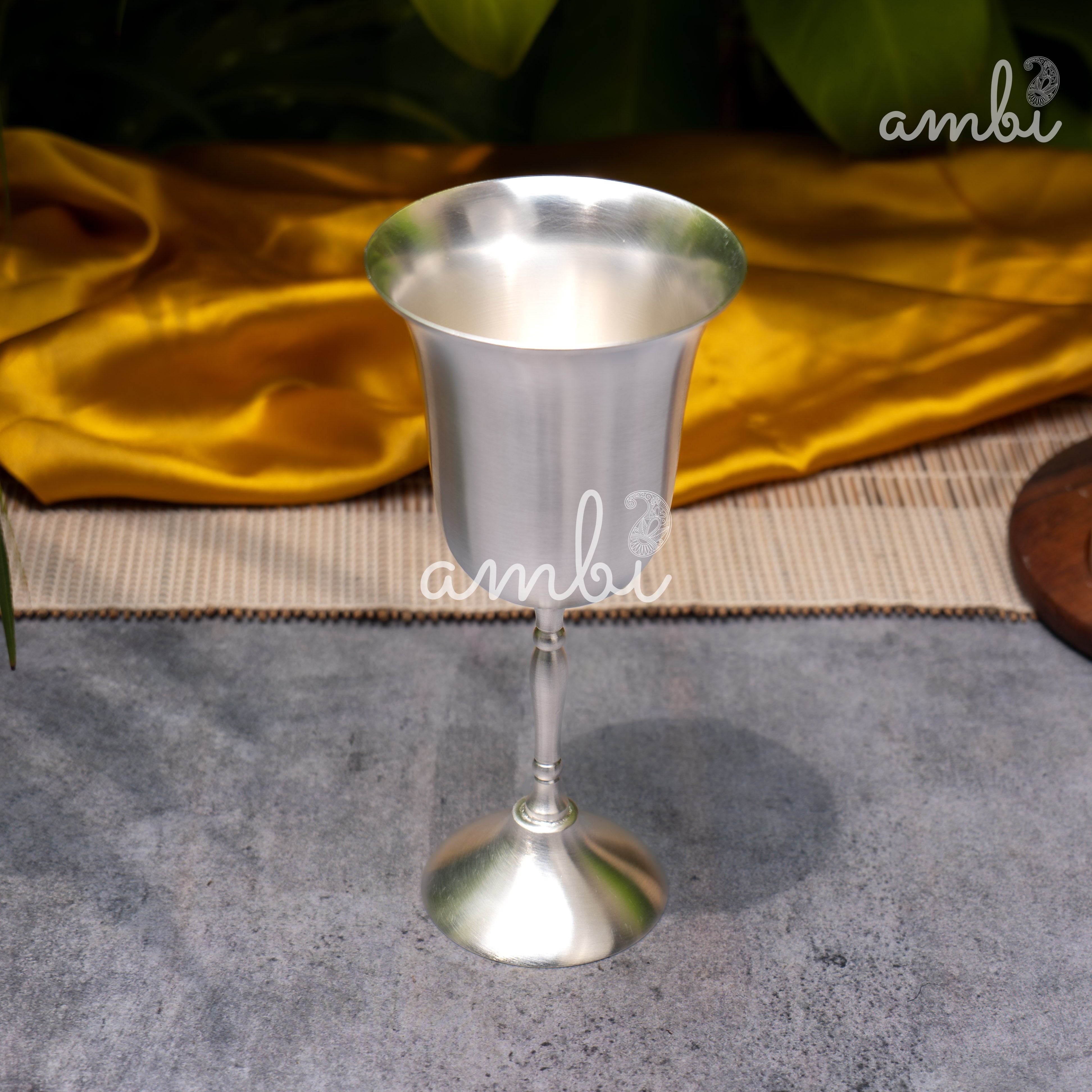 Pure Silver-Plated Wine Glass – Elegant, Vintage-Inspired Statement Piece in Matt Finish