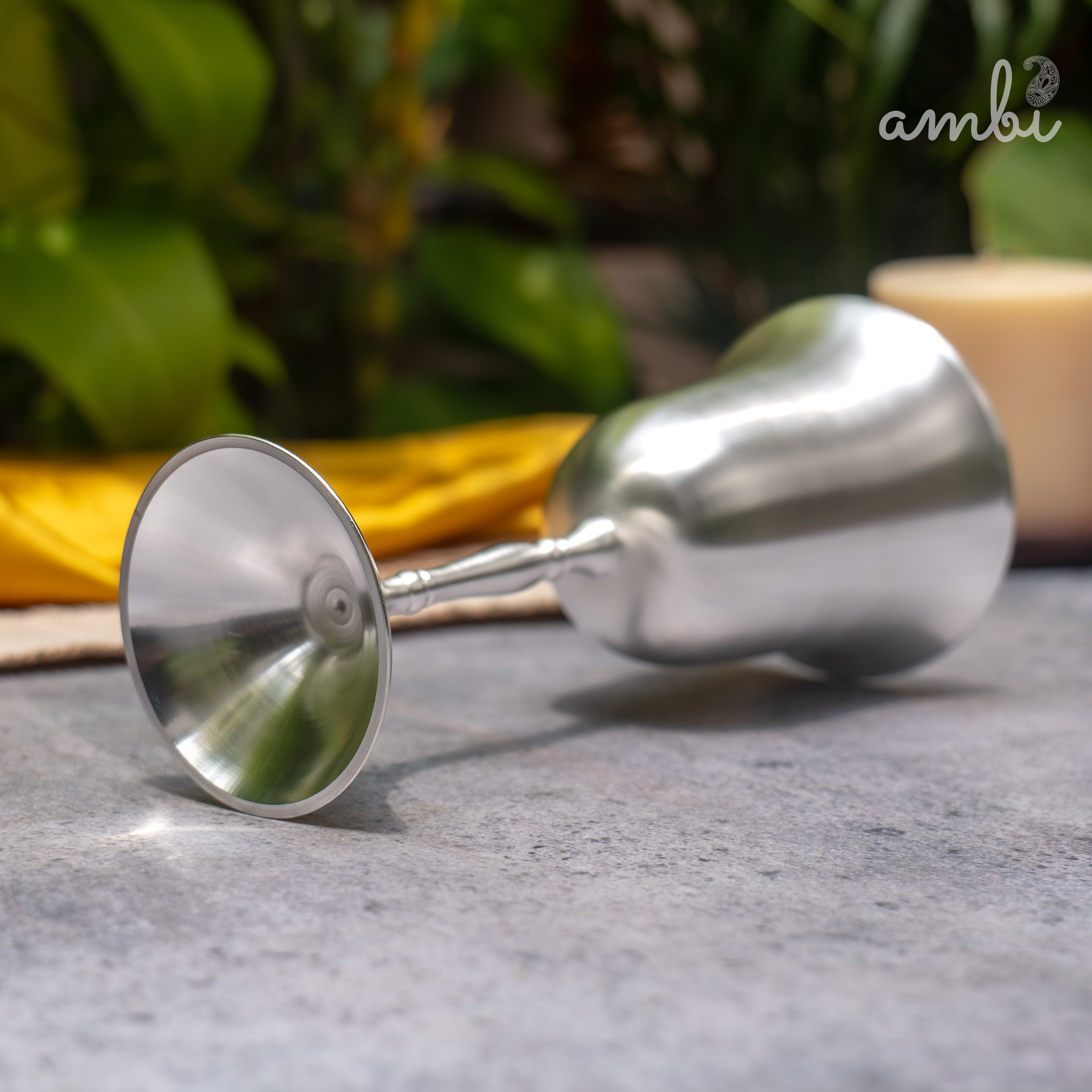 Ambi Pure Silver-Plated Brass Wine Glass – Matte Finish | 225ml