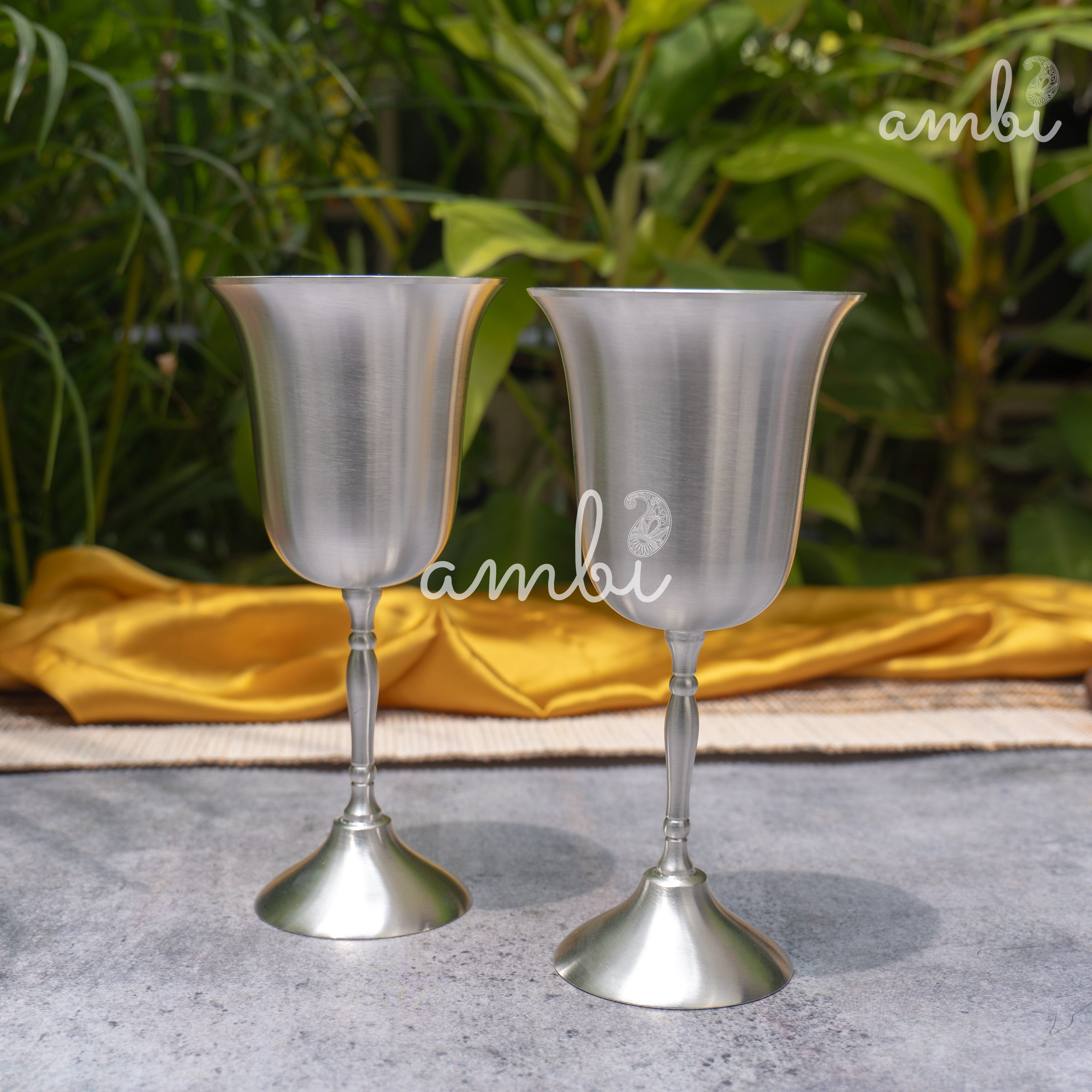 Pure Silver-Plated Wine Glass – Elegant, Vintage-Inspired Statement Piece in Matt Finish