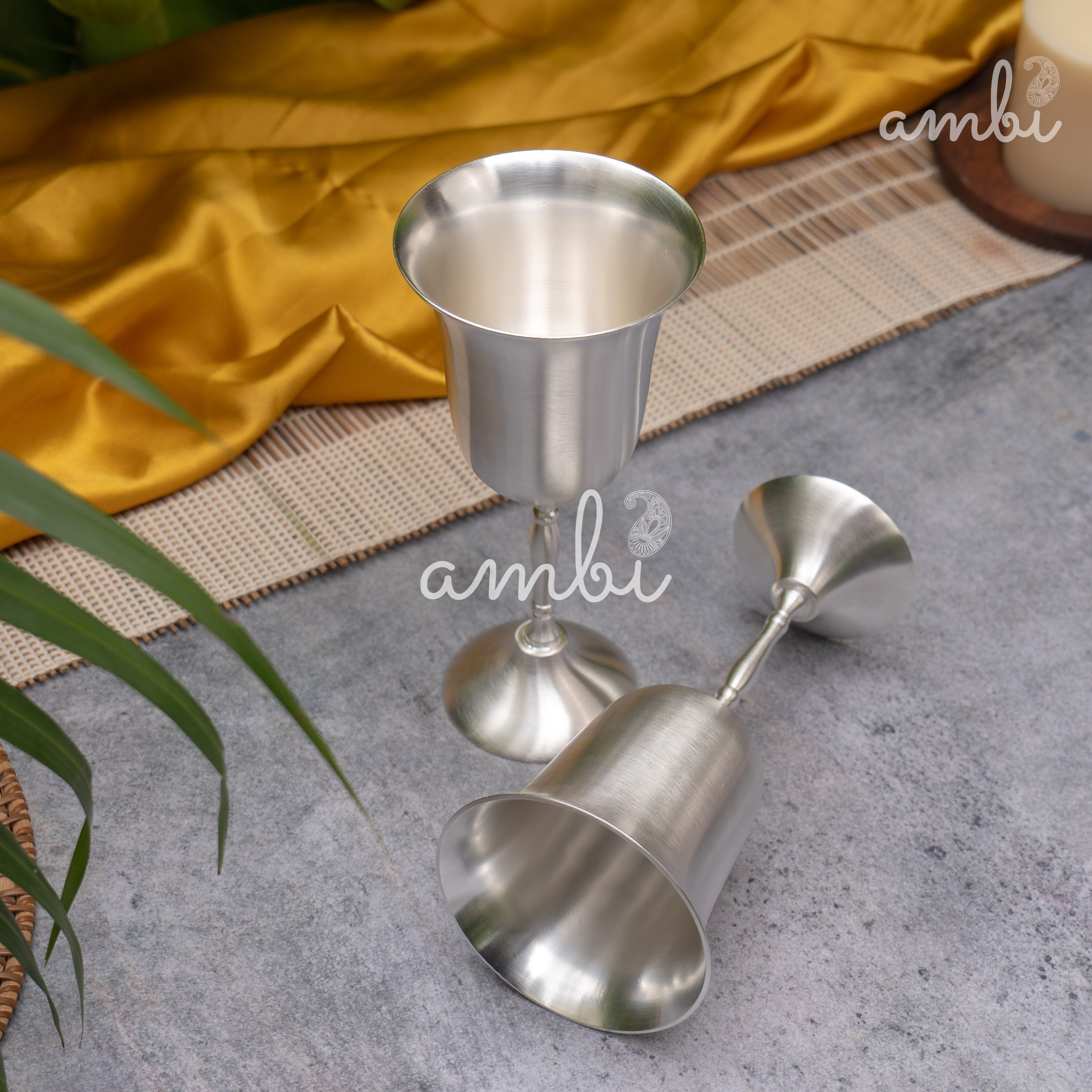 Pure Silver-Plated Wine Glass – Elegant, Vintage-Inspired Statement Piece in Matt Finish