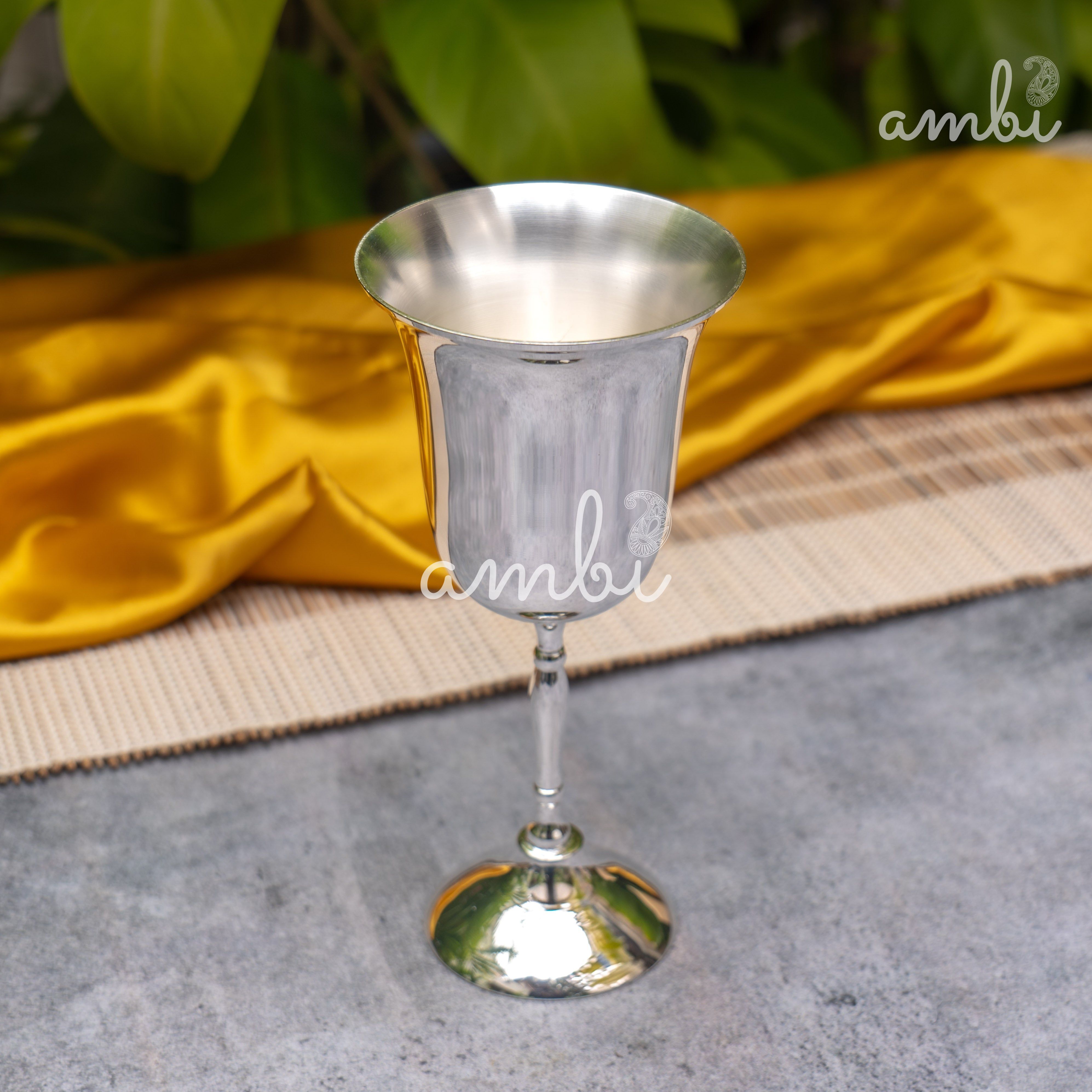 Pure Silver-Plated Wine Glass – Elegant, Vintage-Inspired Statement Piece in Glossy Finish
