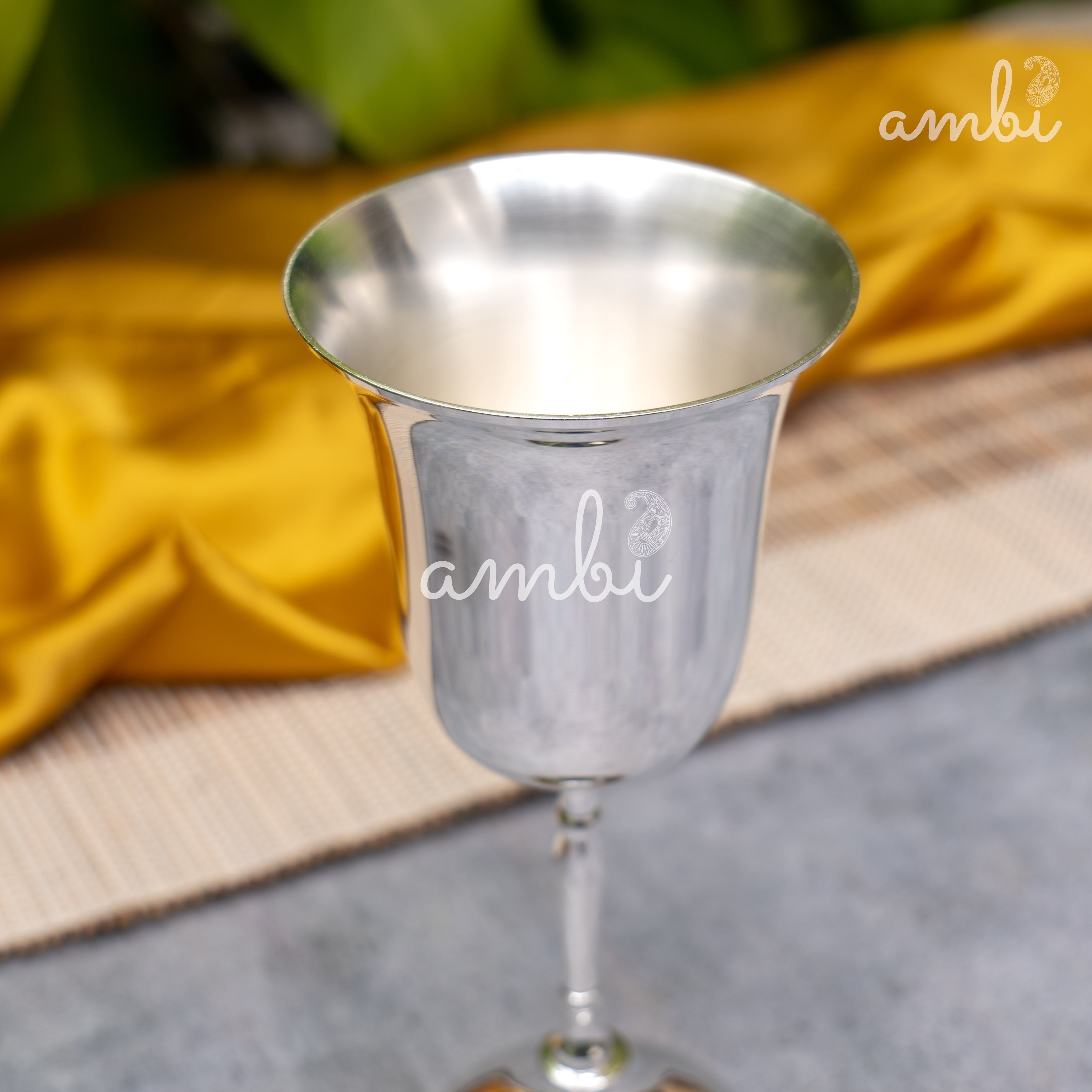 Pure Silver-Plated Wine Glass – Elegant, Vintage-Inspired Statement Piece in Glossy Finish