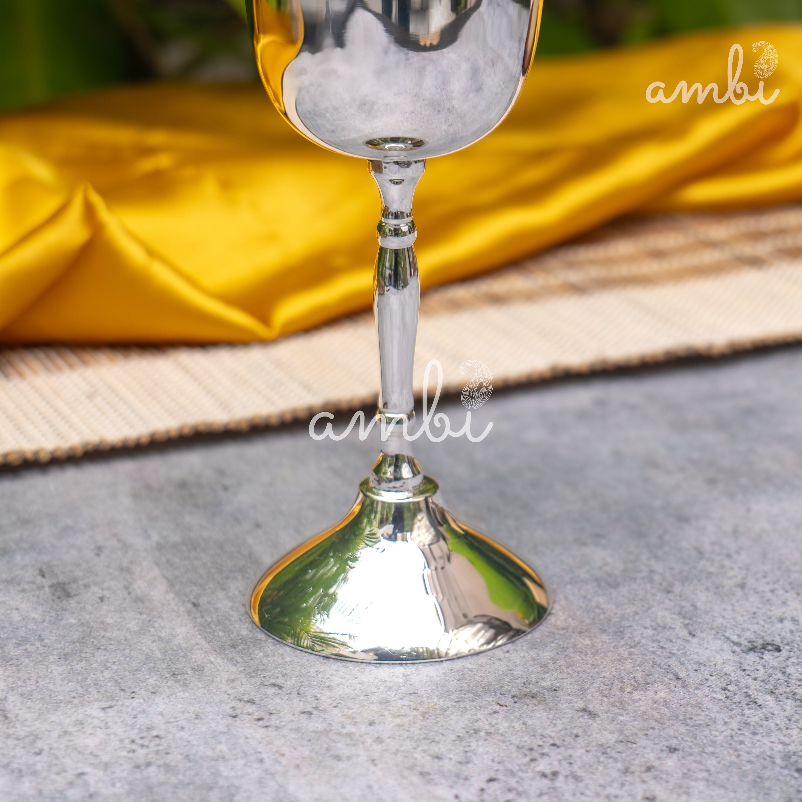 Pure Silver-Plated Wine Glass – Elegant, Vintage-Inspired Statement Piece in Glossy Finish