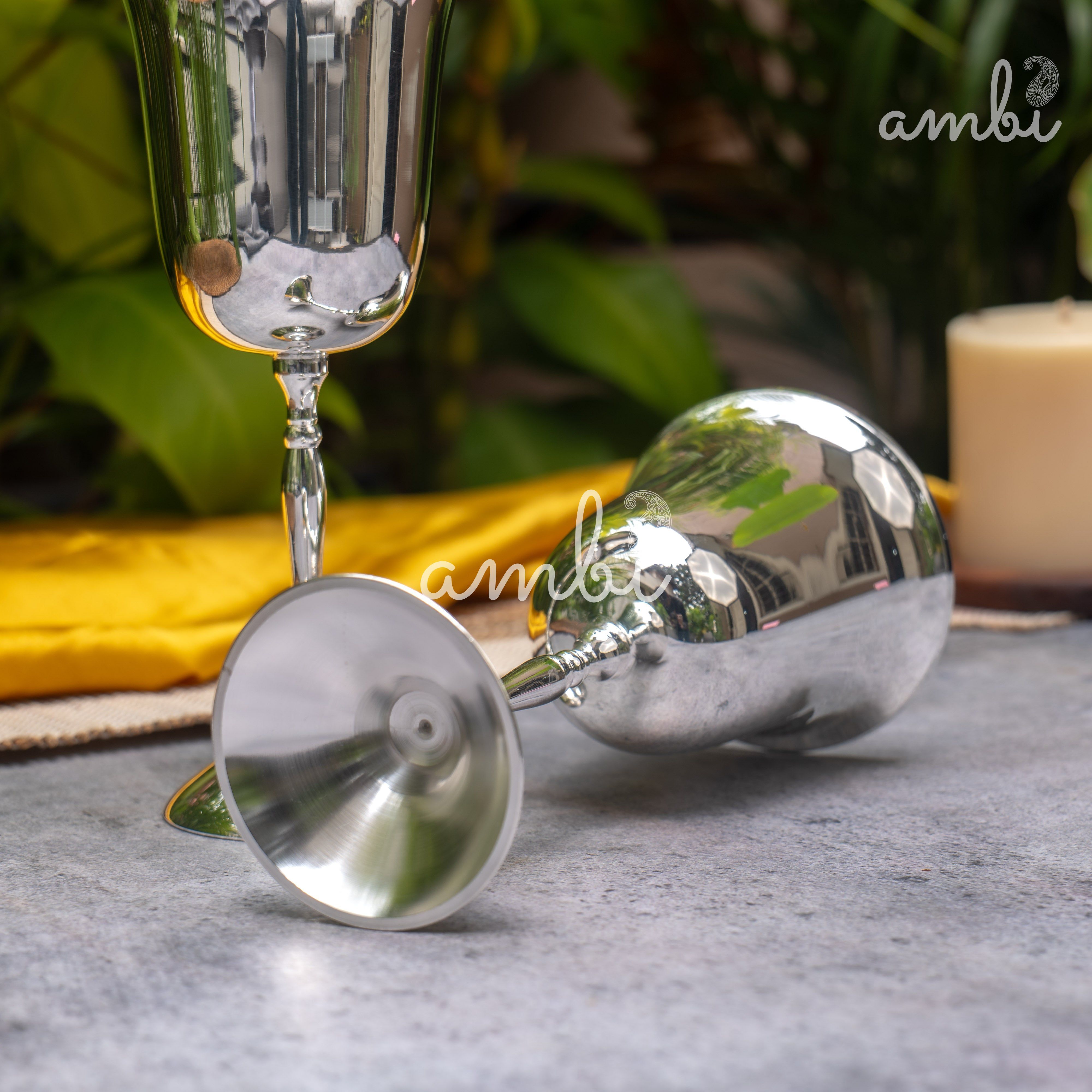 Pure Silver-Plated Wine Glass – Elegant, Vintage-Inspired Statement Piece in Glossy Finish