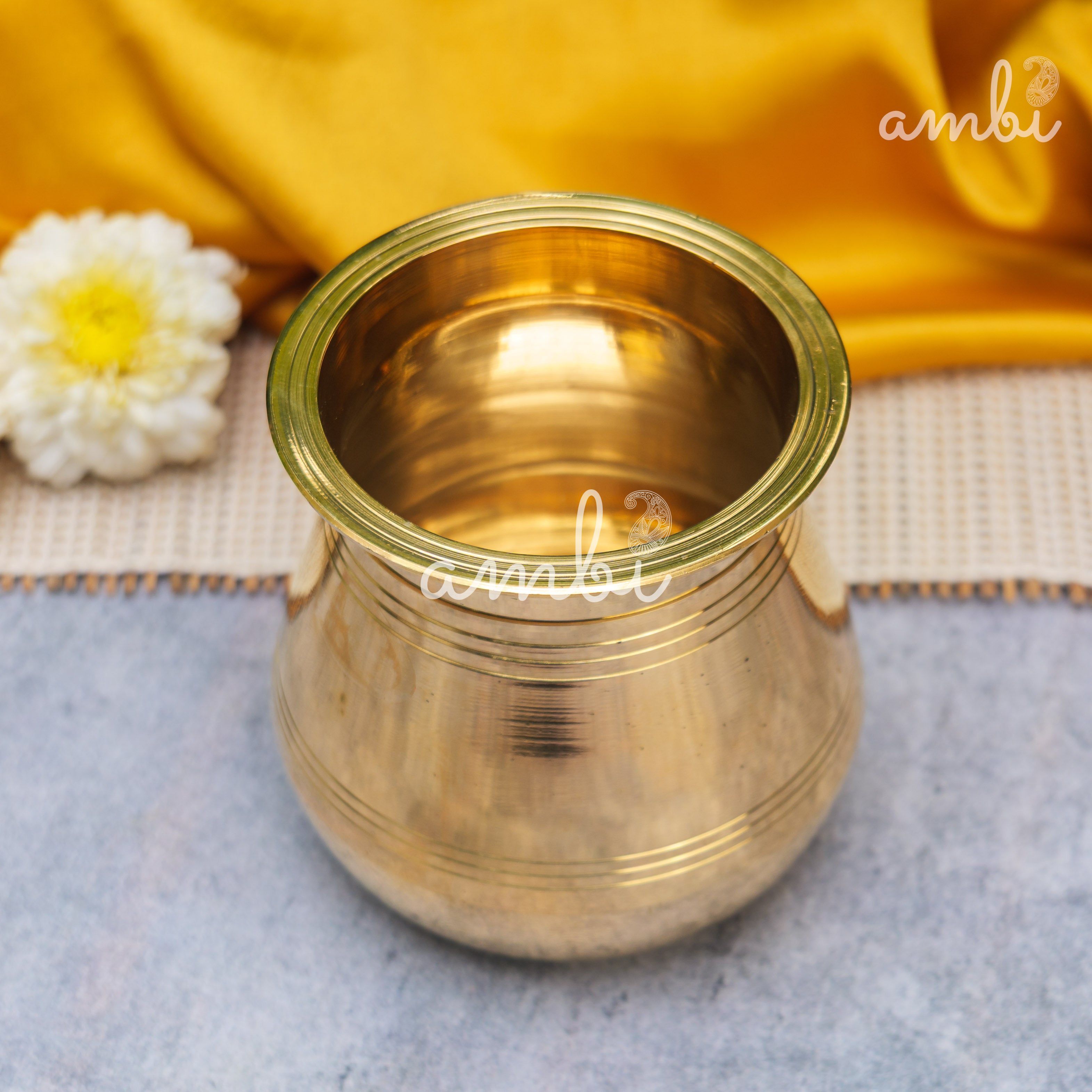 100% Pure Brass Traditional Satari Water Kalash / Lota / Matka - 500 ML
