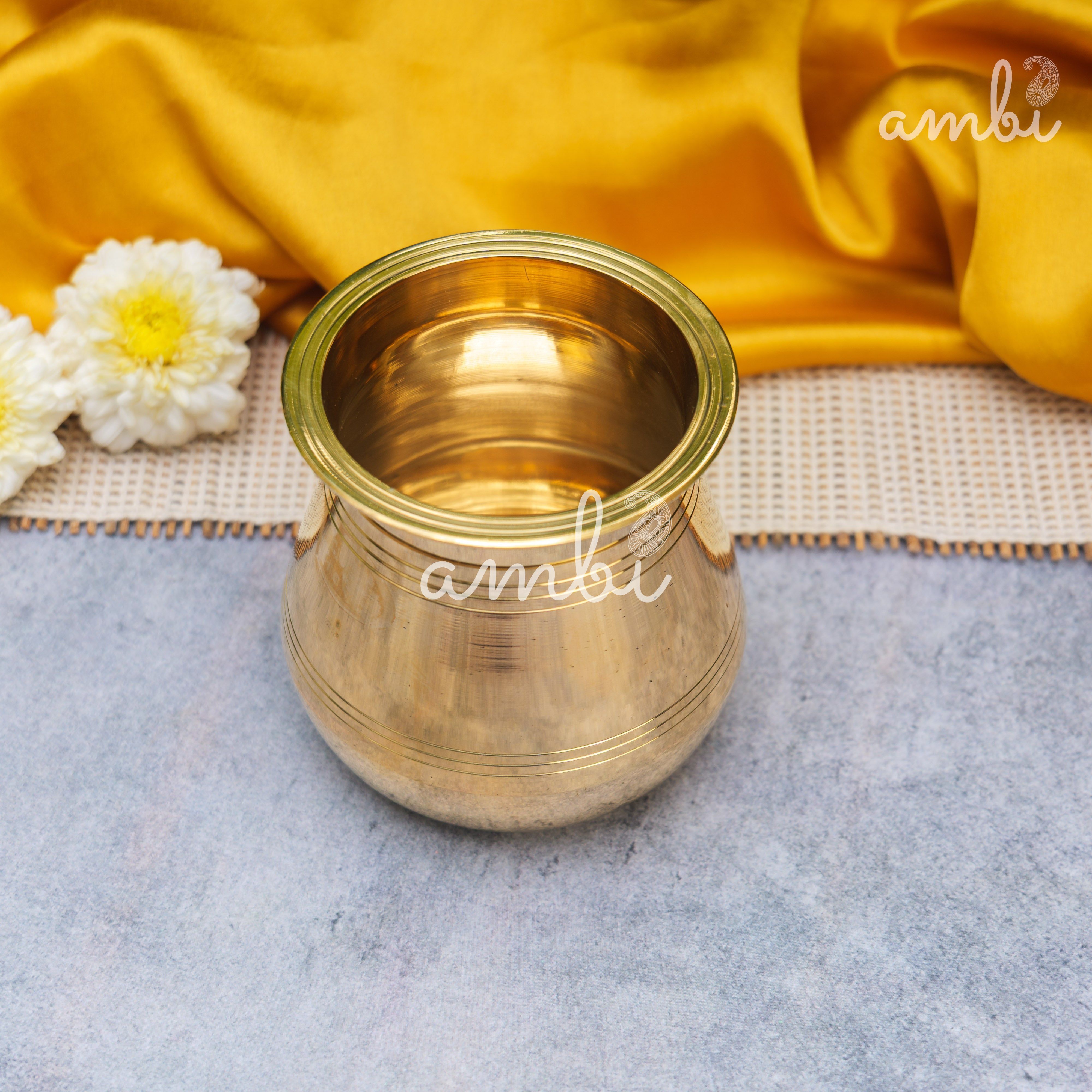 100% Pure Brass Traditional Satari Water Kalash / Lota / Matka - 500 ML
