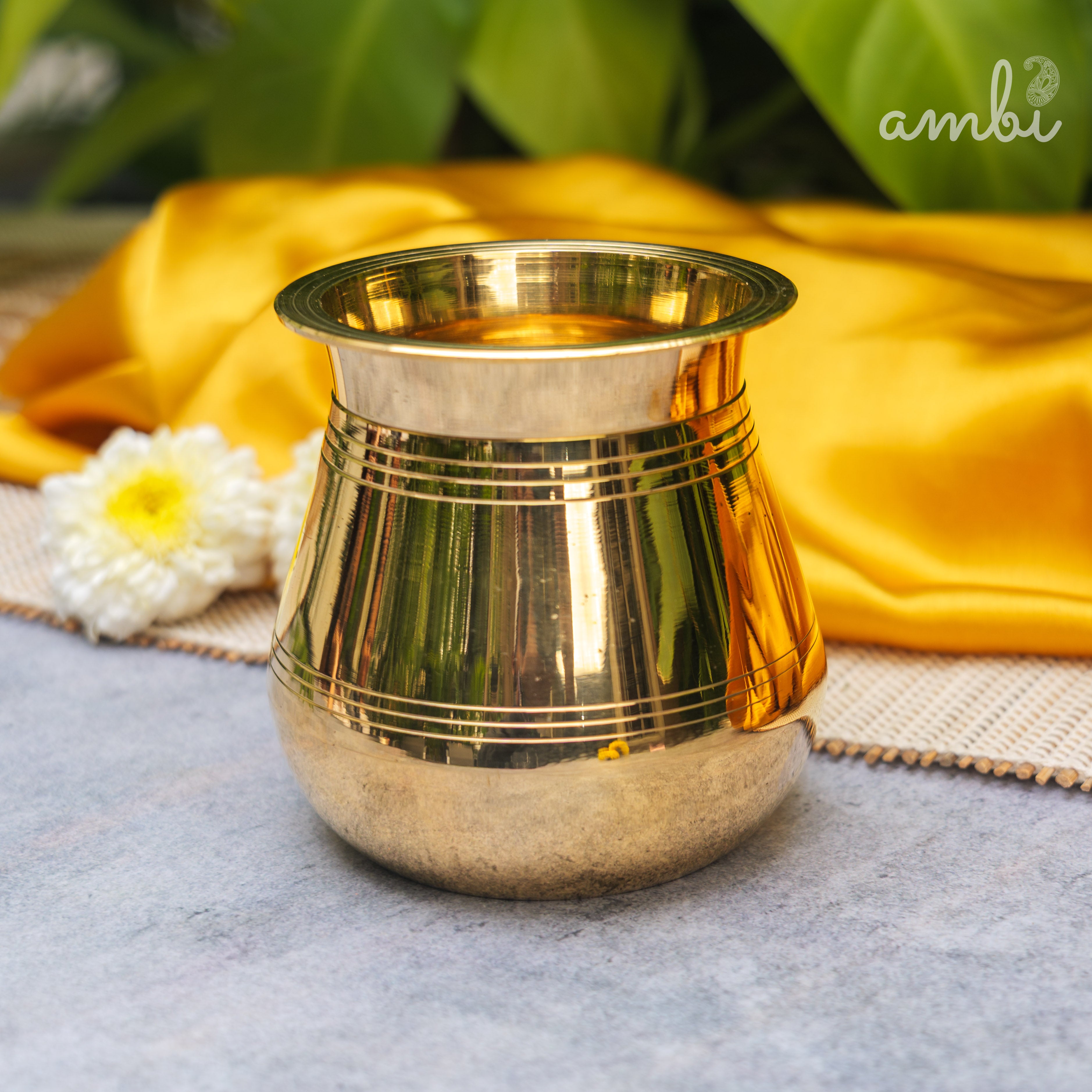 100% Pure Brass Traditional Satari Water Kalash / Lota / Matka - 500 ML