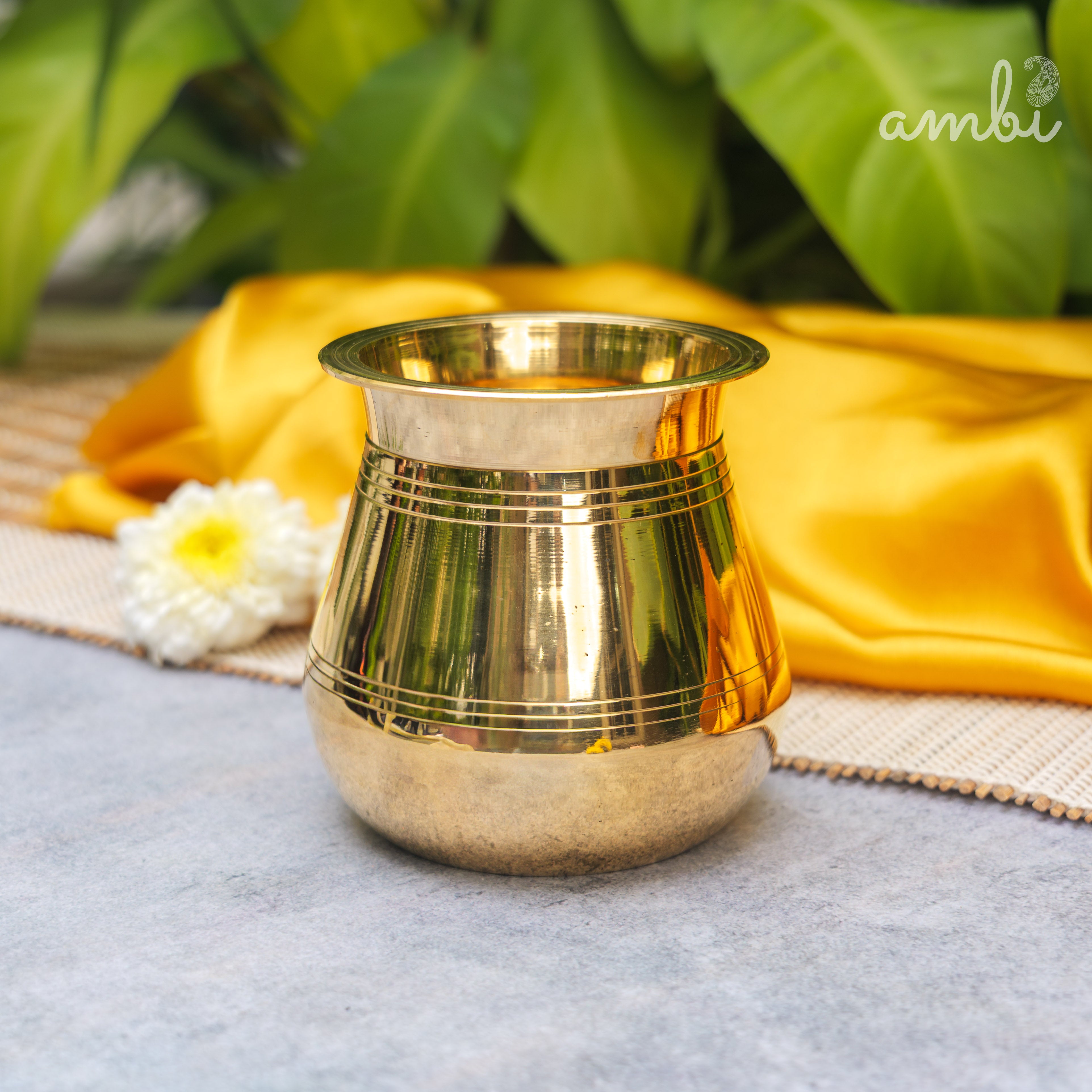 100% Pure Brass Traditional Satari Water Kalash / Lota / Matka - 500 ML