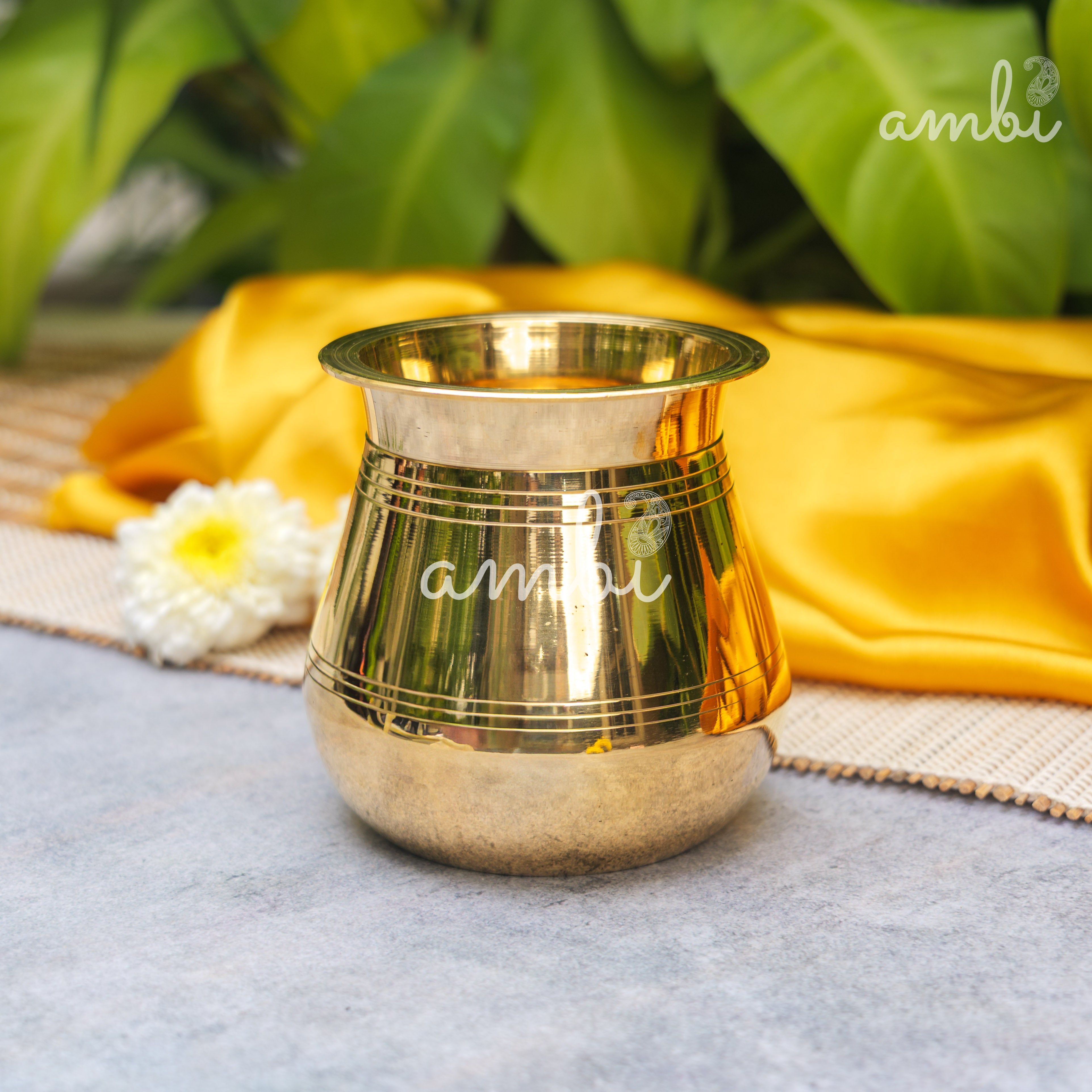 100% Pure Brass Traditional Satari Water Kalash / Lota / Matka - 500 ML