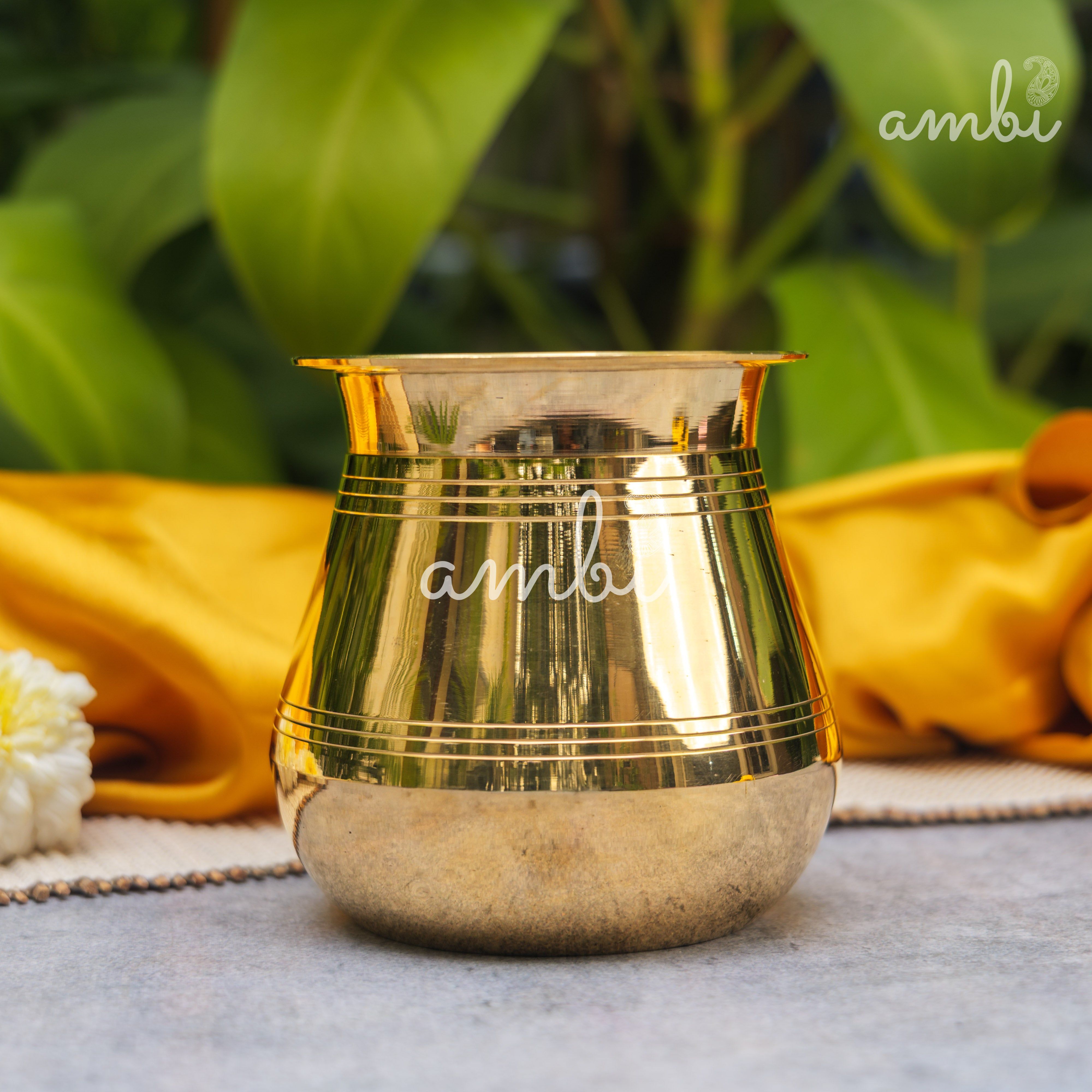 100% Pure Brass Traditional Satari Water Kalash / Lota / Matka - 500 ML