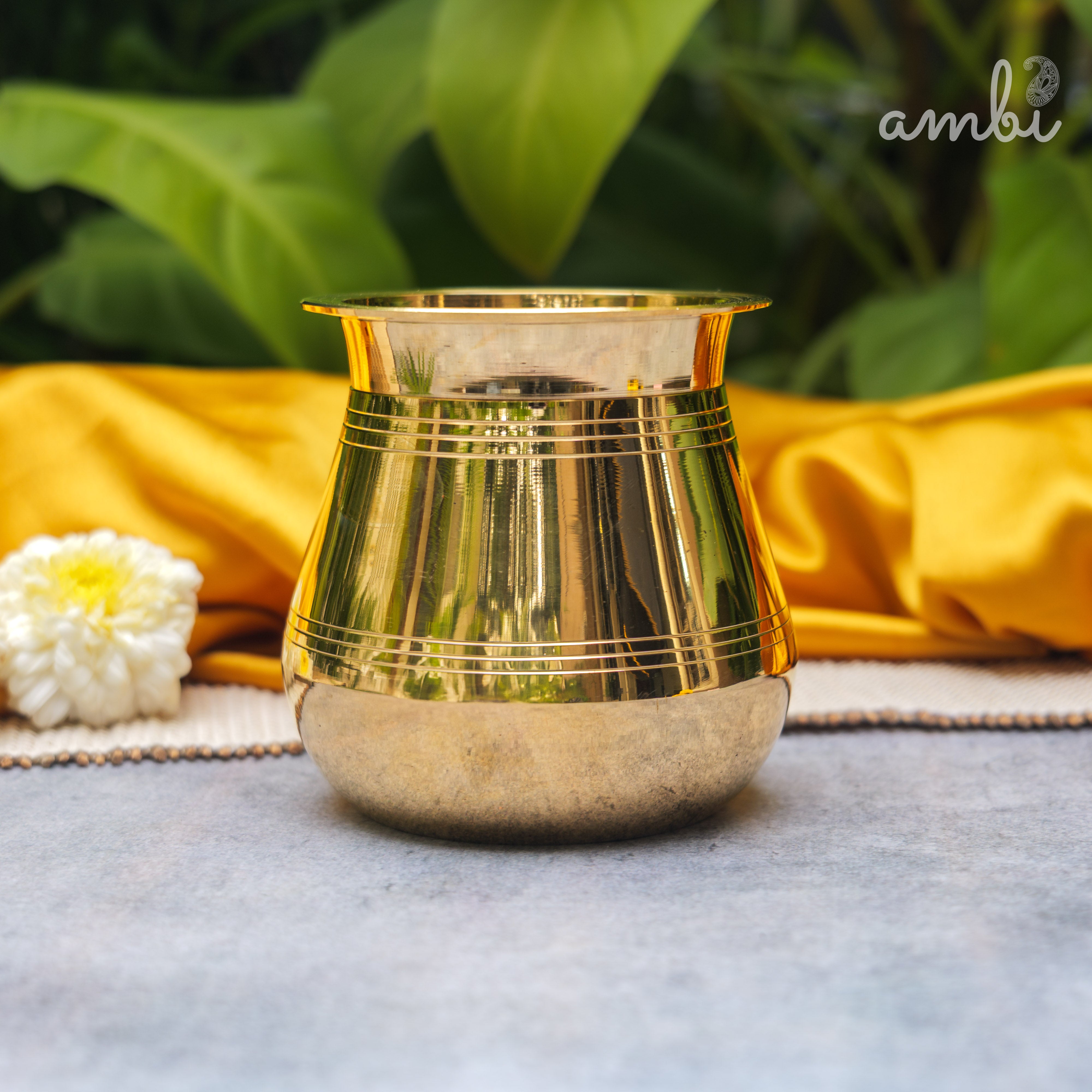 100% Pure Brass Traditional Satari Water Kalash / Lota / Matka - 500 ML