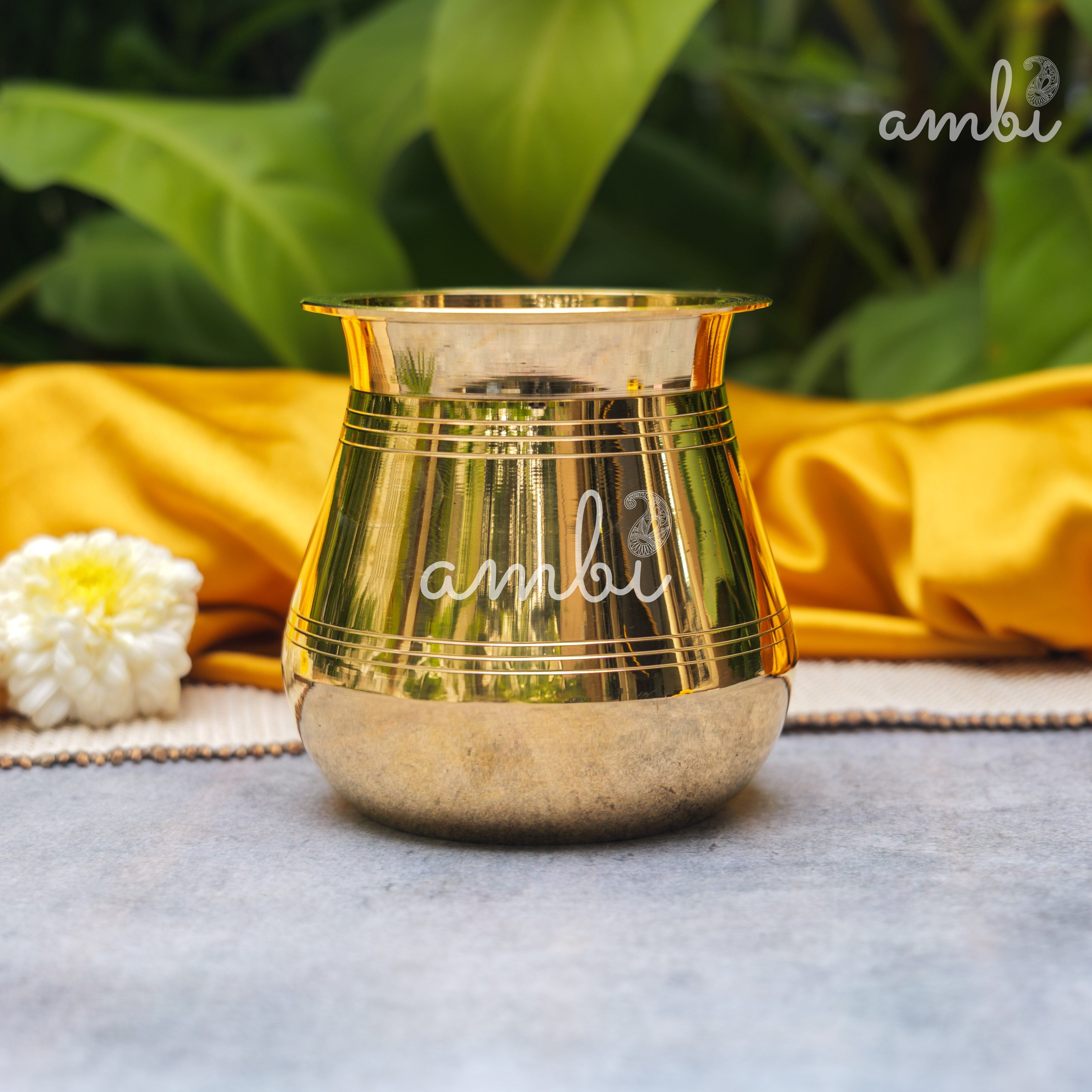 100% Pure Brass Traditional Satari Water Kalash / Lota / Matka - 500 ML