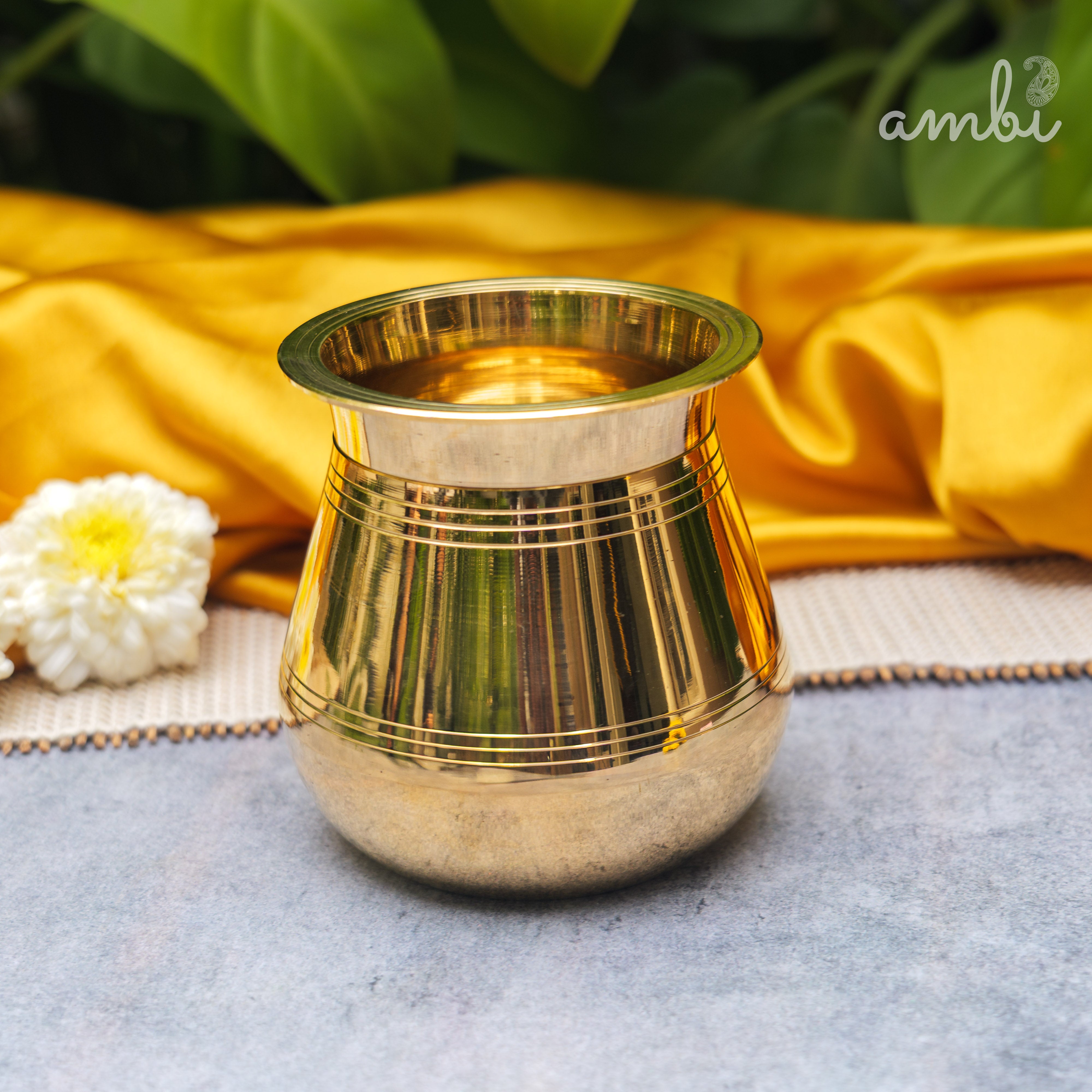 100% Pure Brass Traditional Satari Water Kalash / Lota / Matka - 500 ML