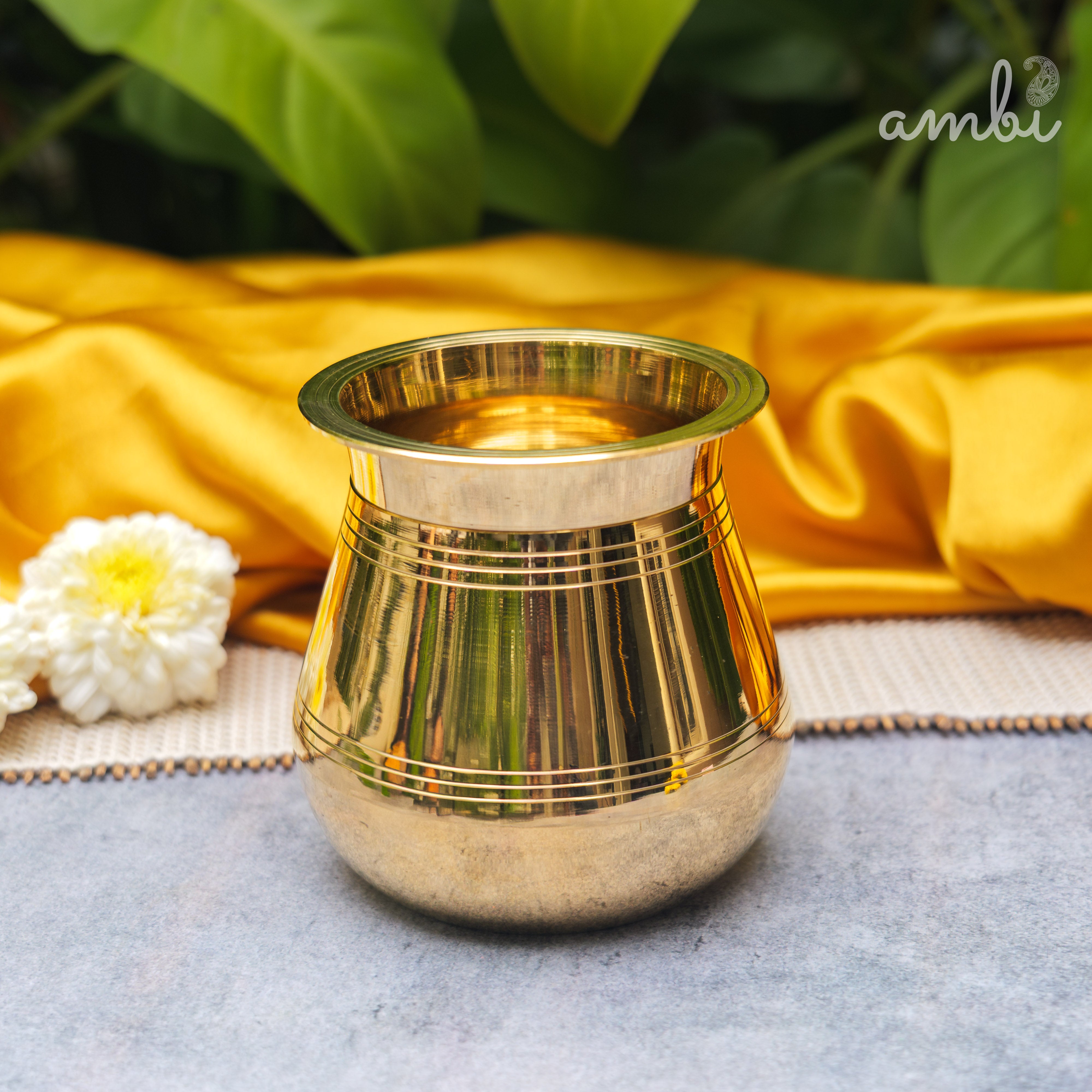 100% Pure Brass Traditional Satari Water Kalash / Lota / Matka - 500 ML