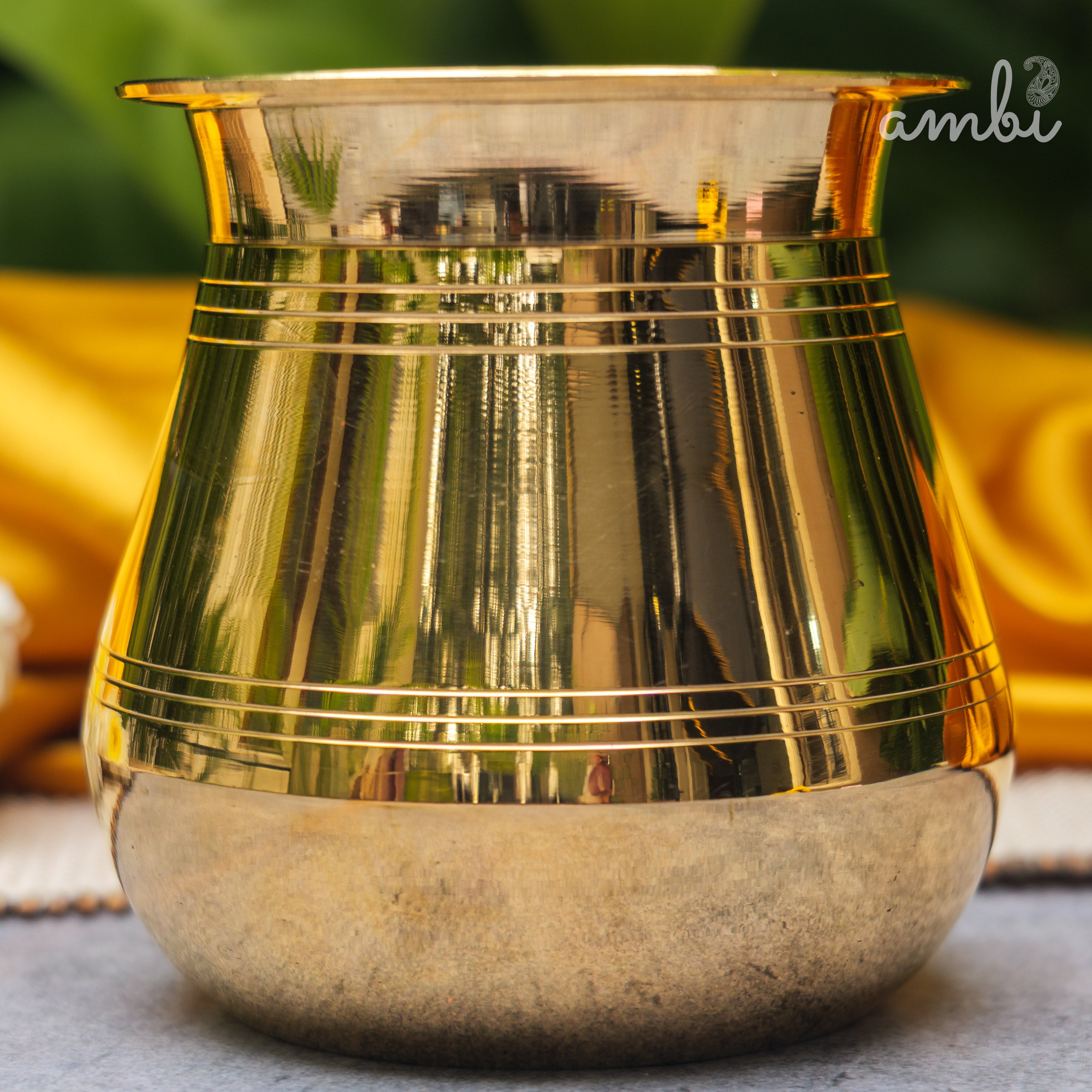 100% Pure Brass Traditional Satari Water Kalash / Lota / Matka - 500 ML