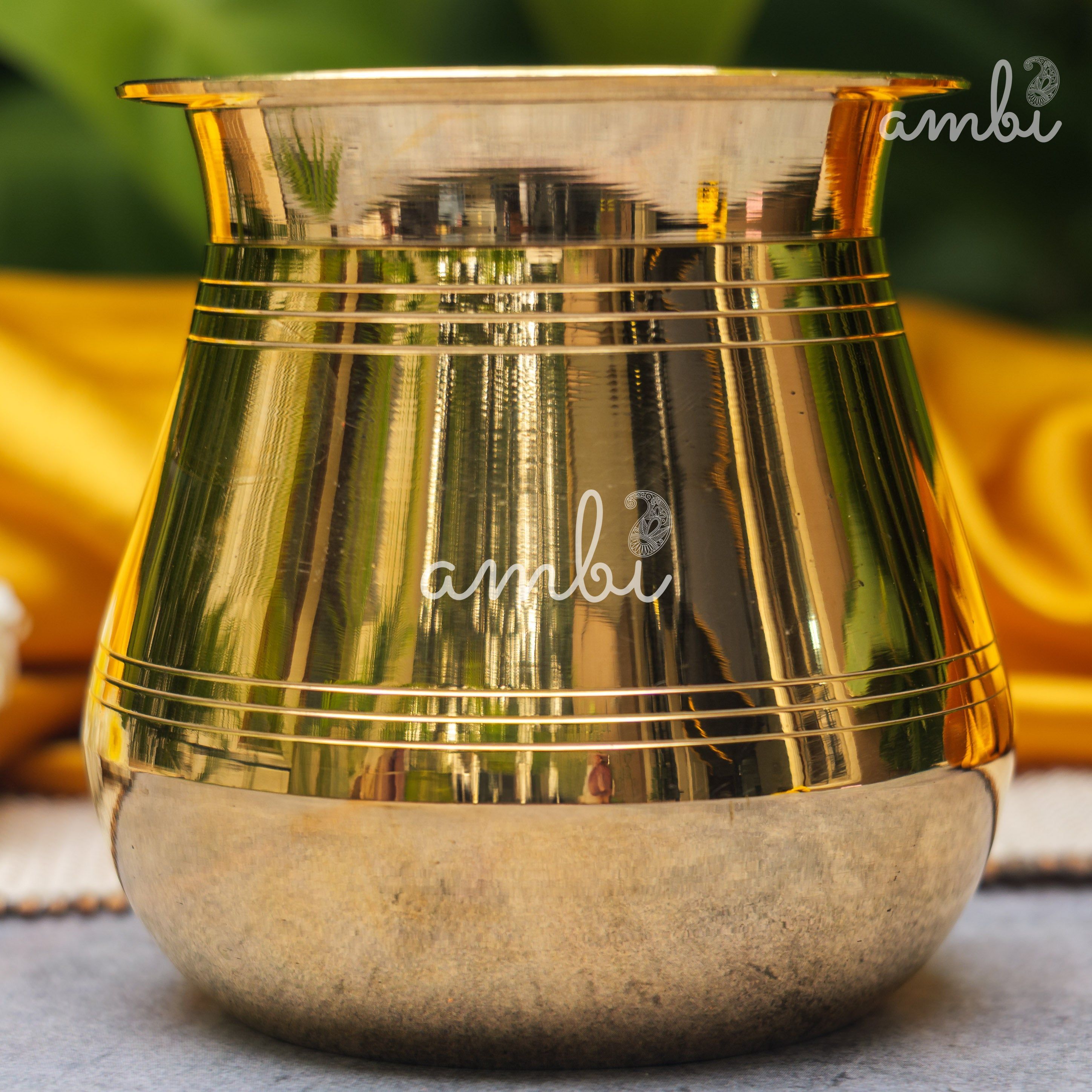 100% Pure Brass Traditional Satari Water Kalash / Lota / Matka - 500 ML