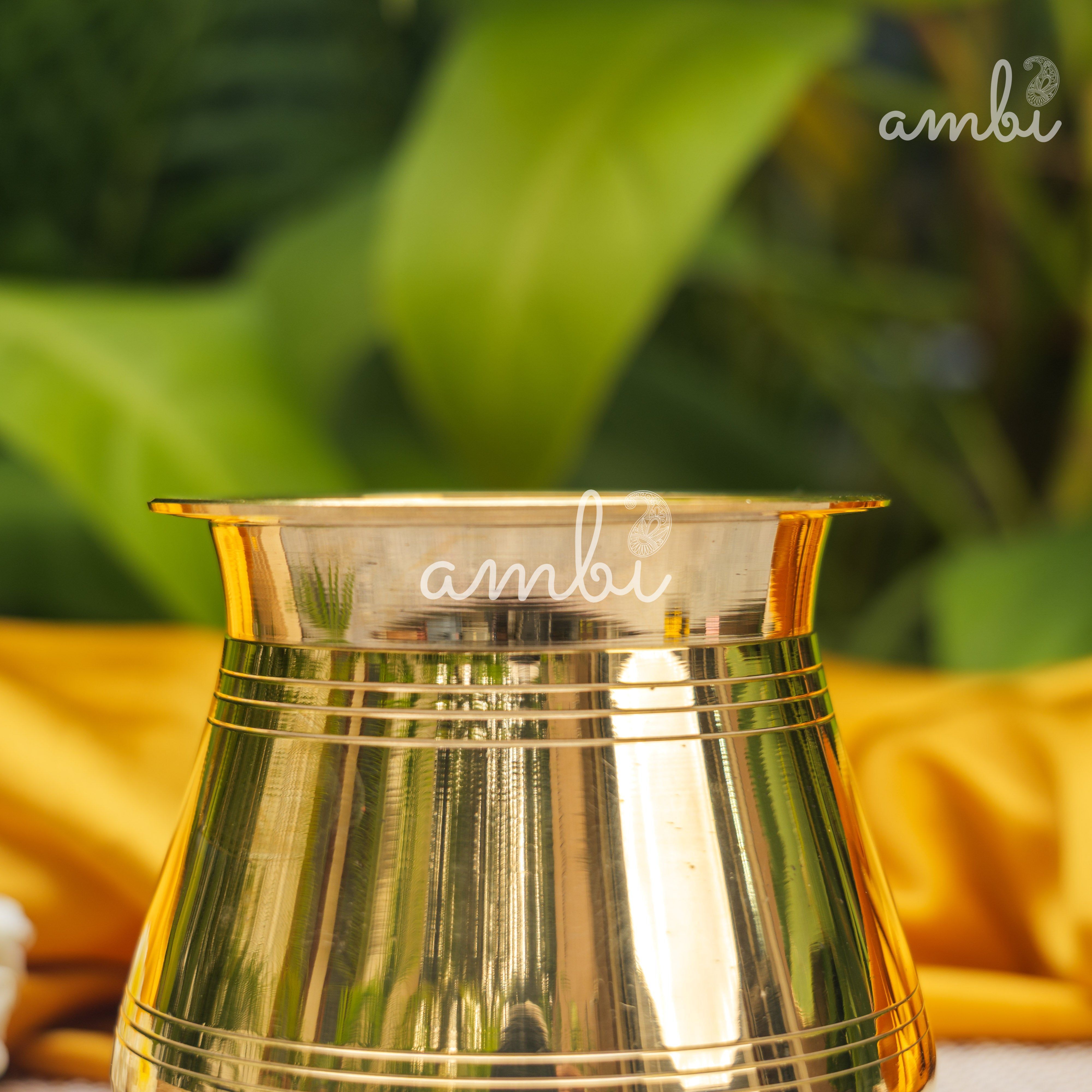 100% Pure Brass Traditional Satari Water Kalash / Lota / Matka - 500 ML