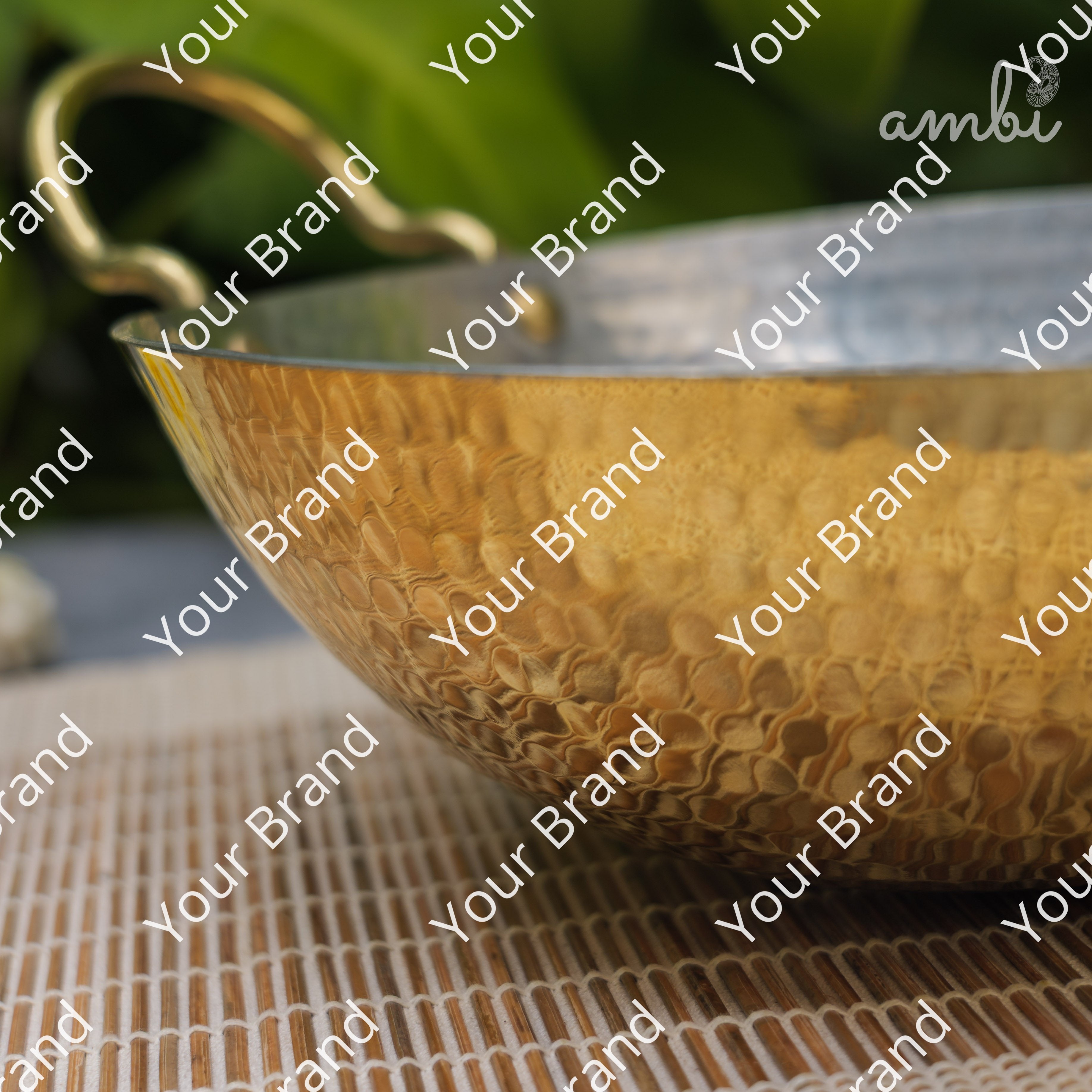 Pure Brass Traditional Hammered Kadhai — 8.5 Inches | Ambi