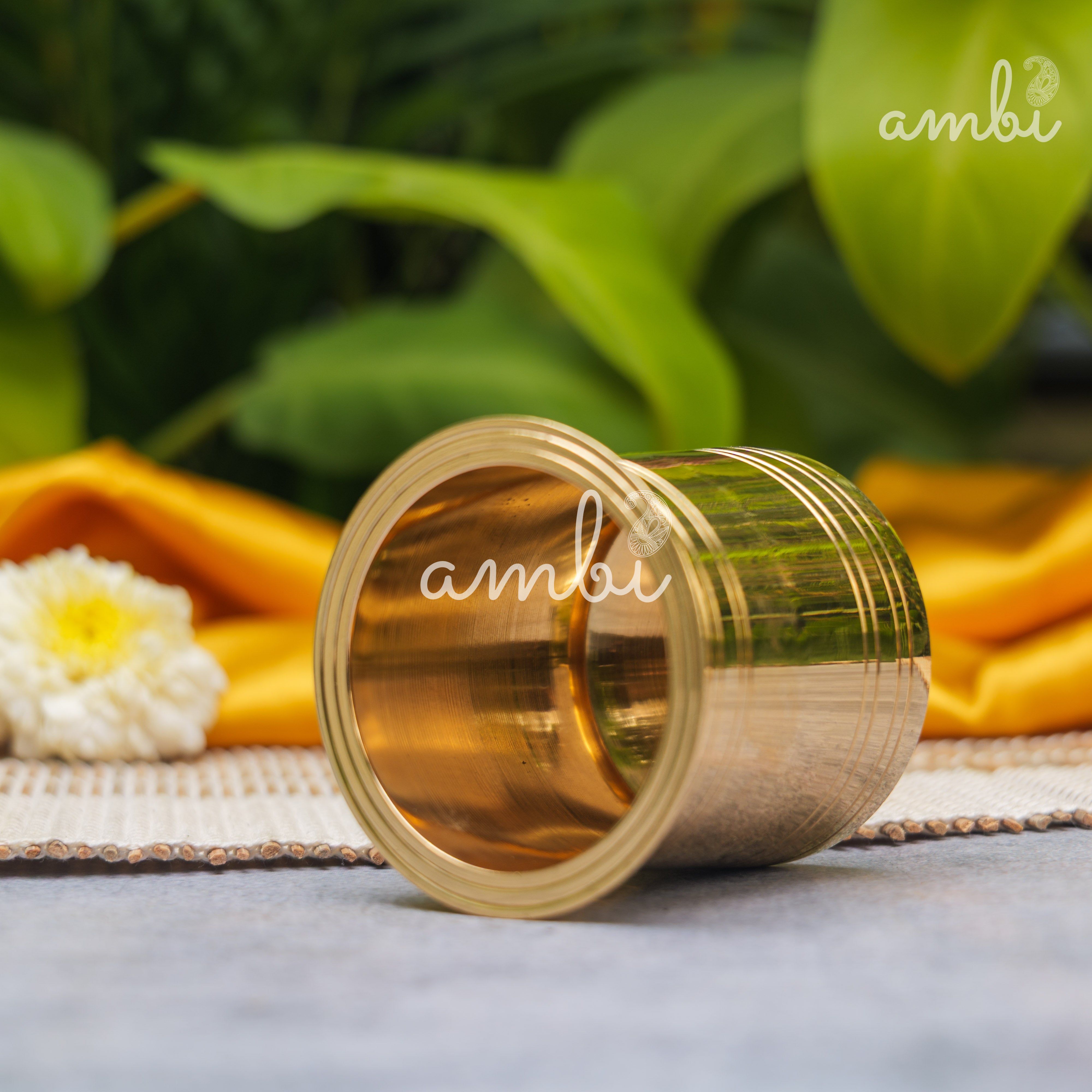 Pure Brass Panch Amrit / Ganga Jal / Suryanamaskar / Abhishek Lota - 275 ML