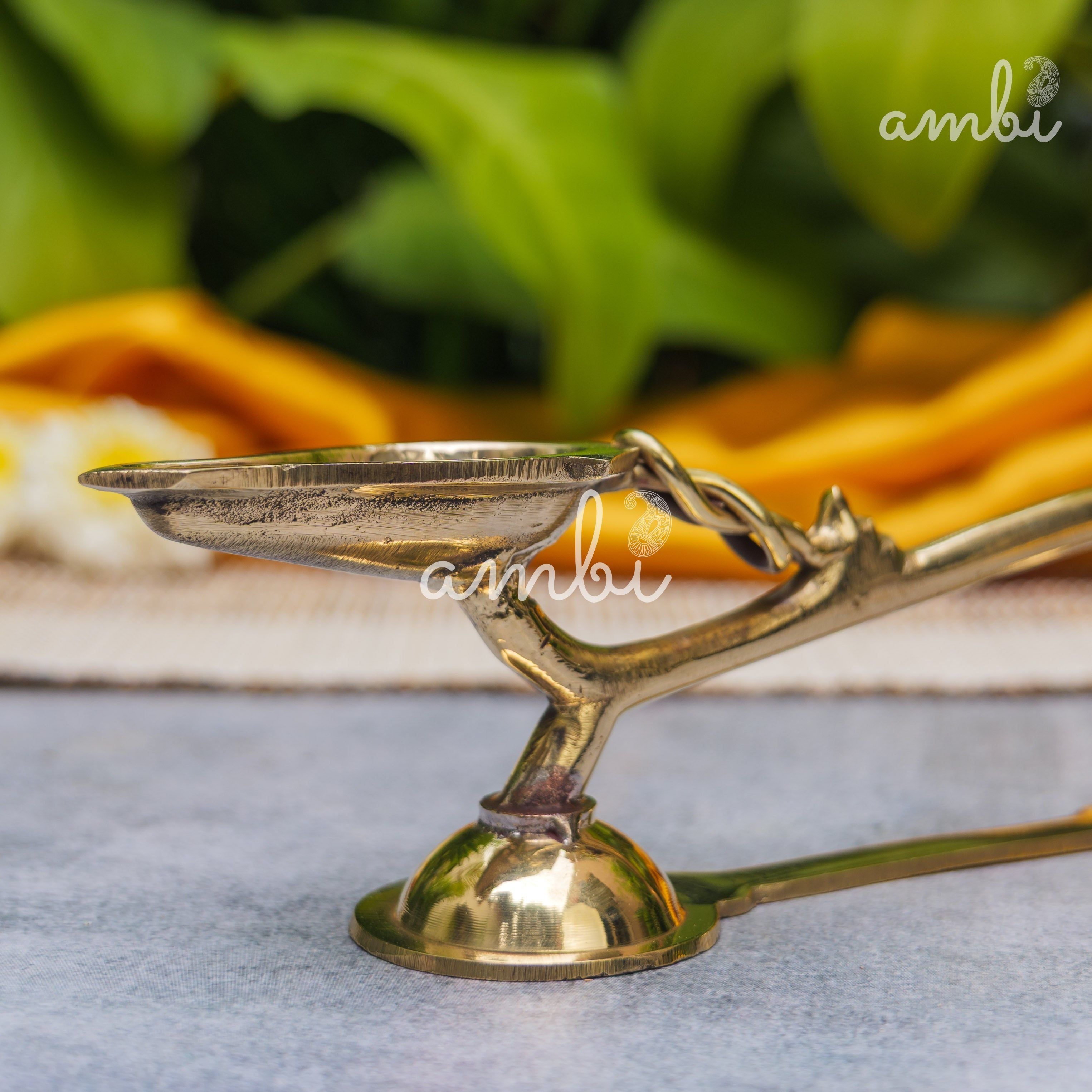 Spoon Shaped Long Handle Dhoop / Aarti Diya - 8.25 Inches