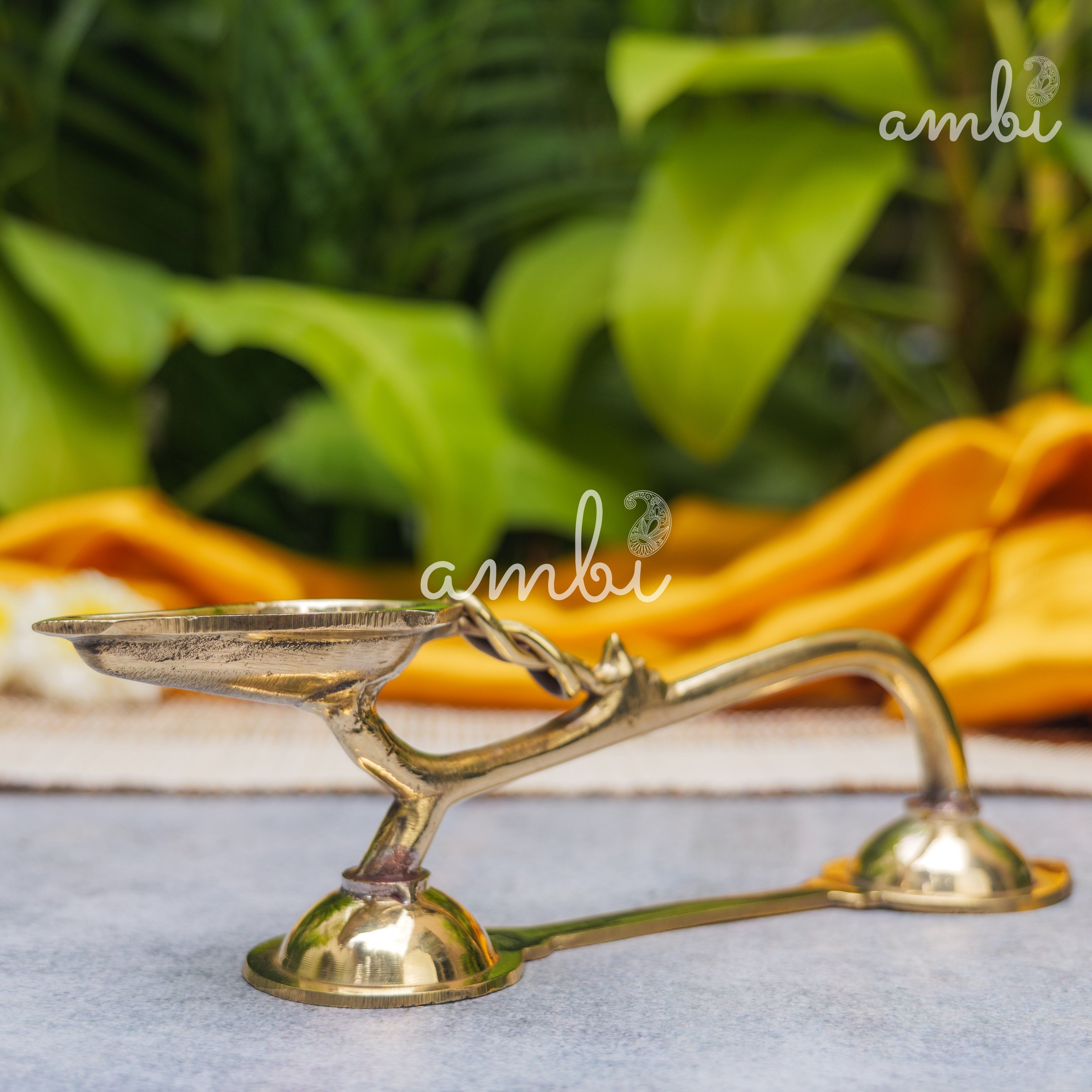 Spoon Shaped Long Handle Dhoop / Aarti Diya - 8.25 Inches