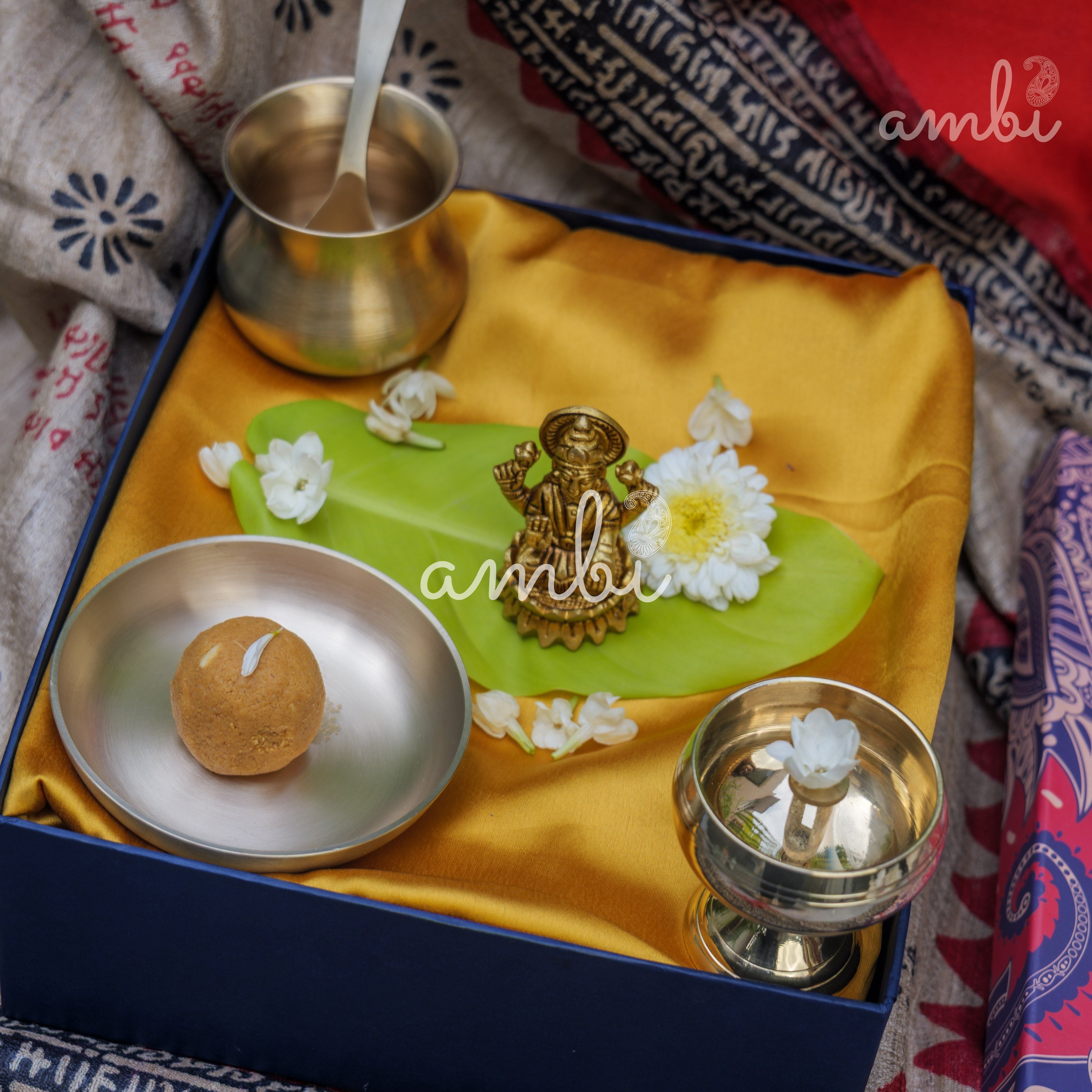 Pure Brass Goddess Lakshmi Idol - 2.5 inch height