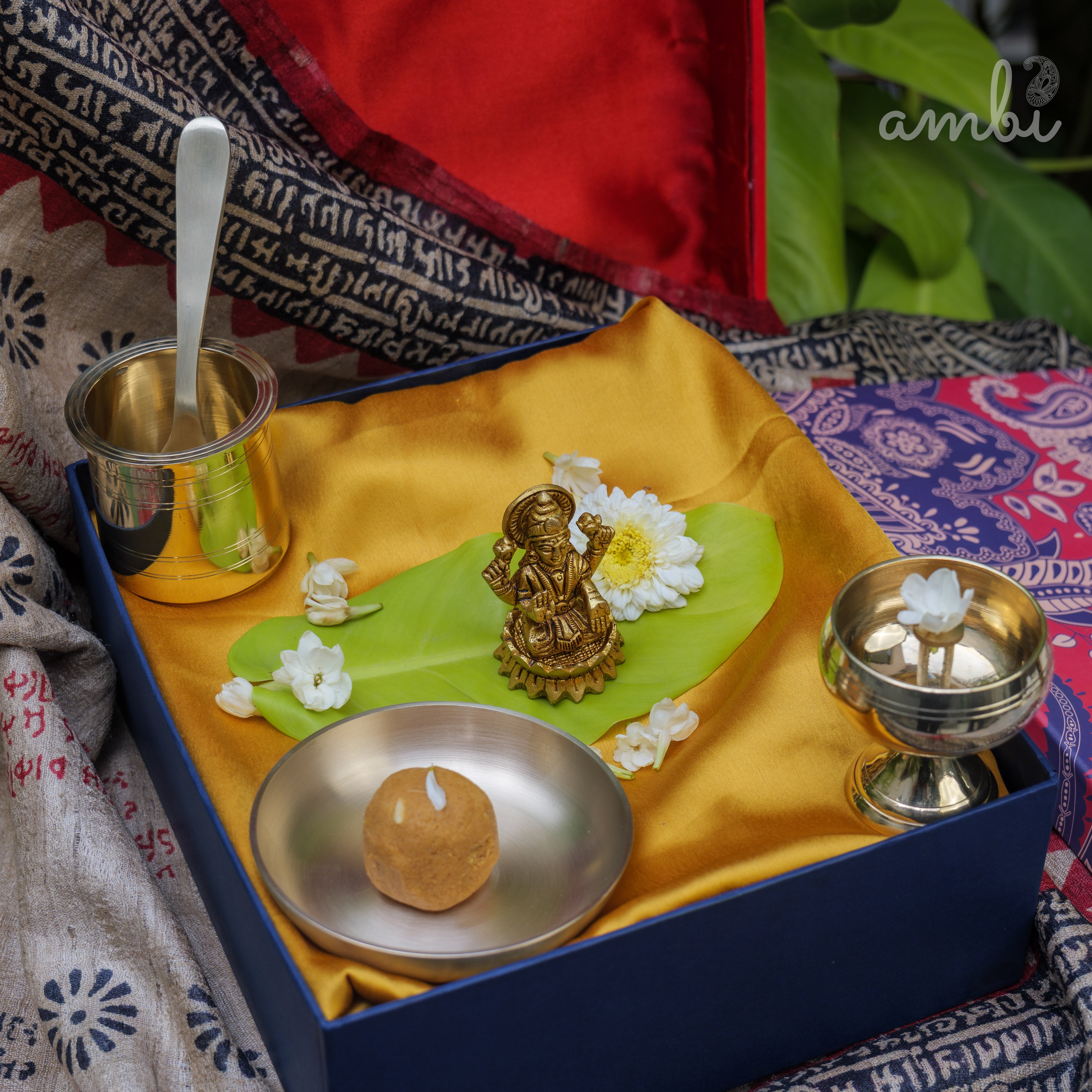 Pure Brass Goddess Lakshmi Idol - 2.5 inch height