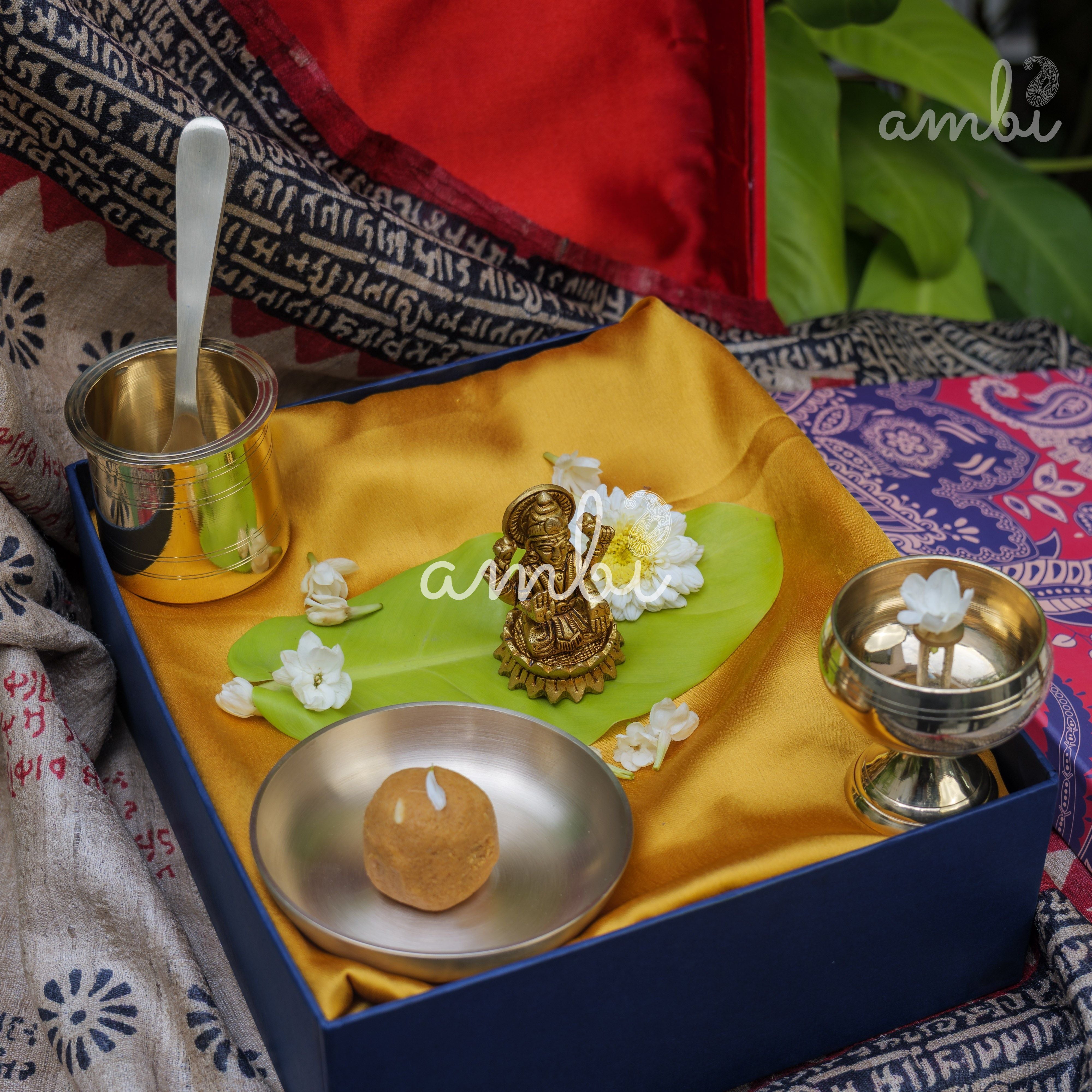 Pure Brass Goddess Lakshmi Idol - 2.5 inch height