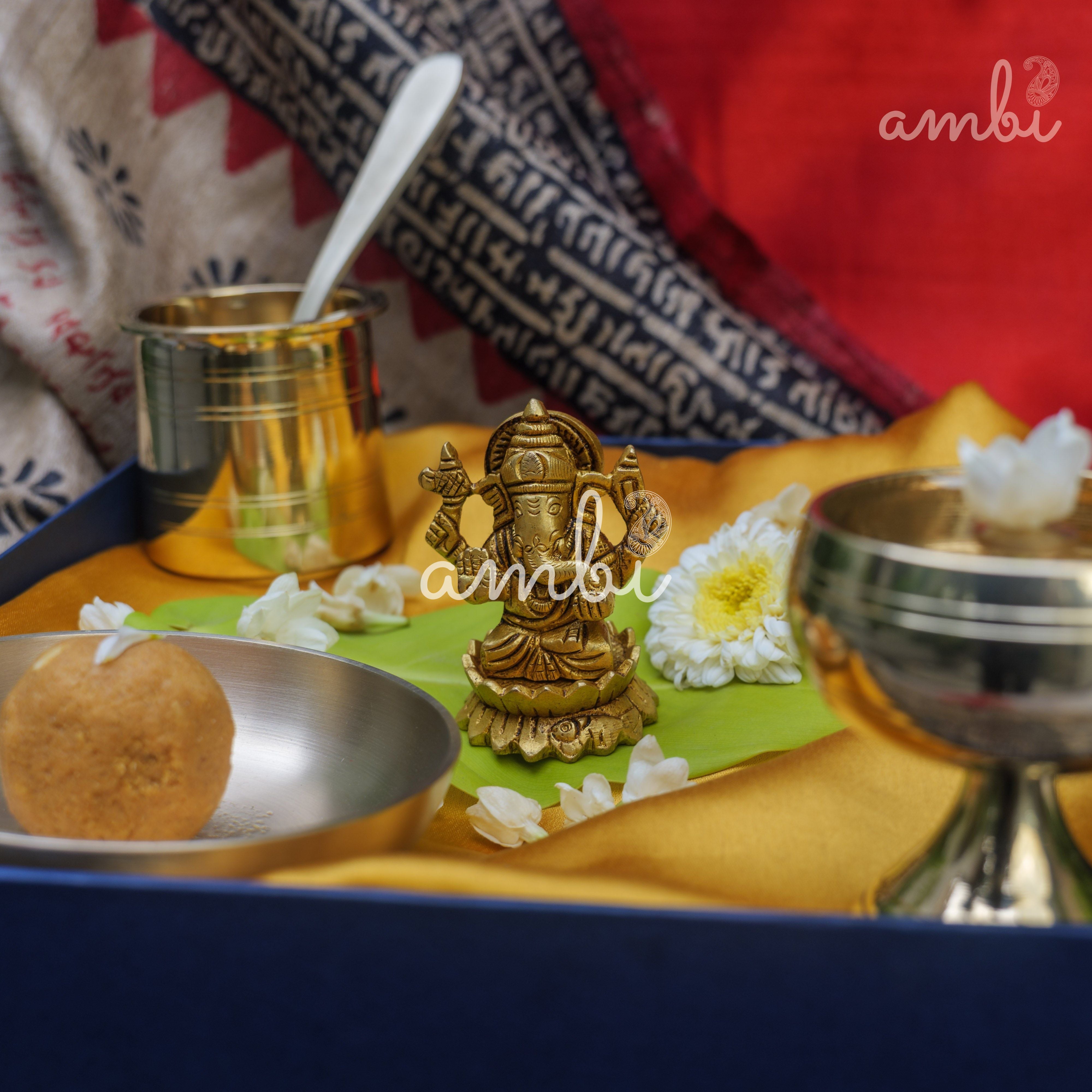 Pure Brass Lord Ganesha Idol - 2.5 inch height