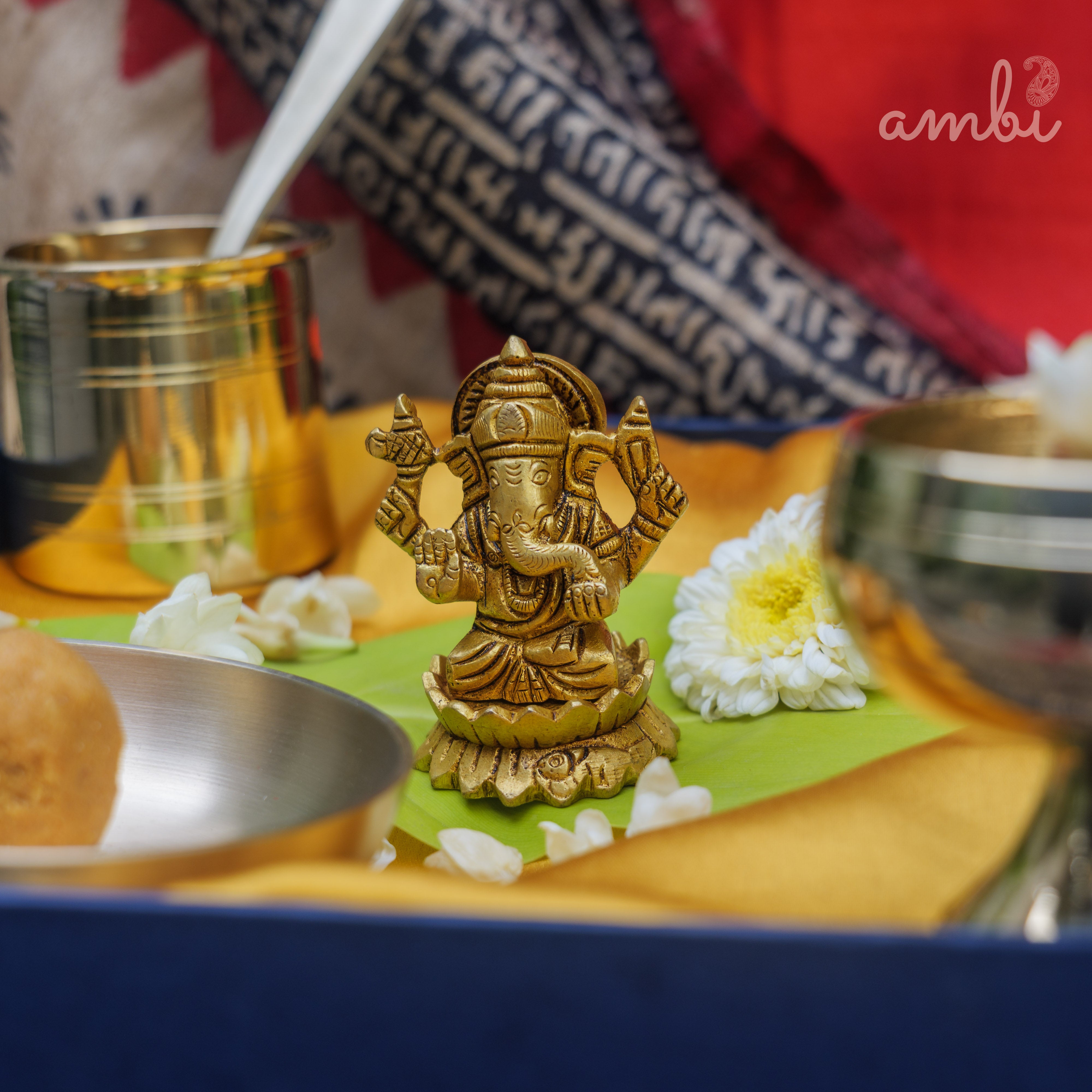 Pure Brass Lord Ganesha Idol - 2.5 inch height