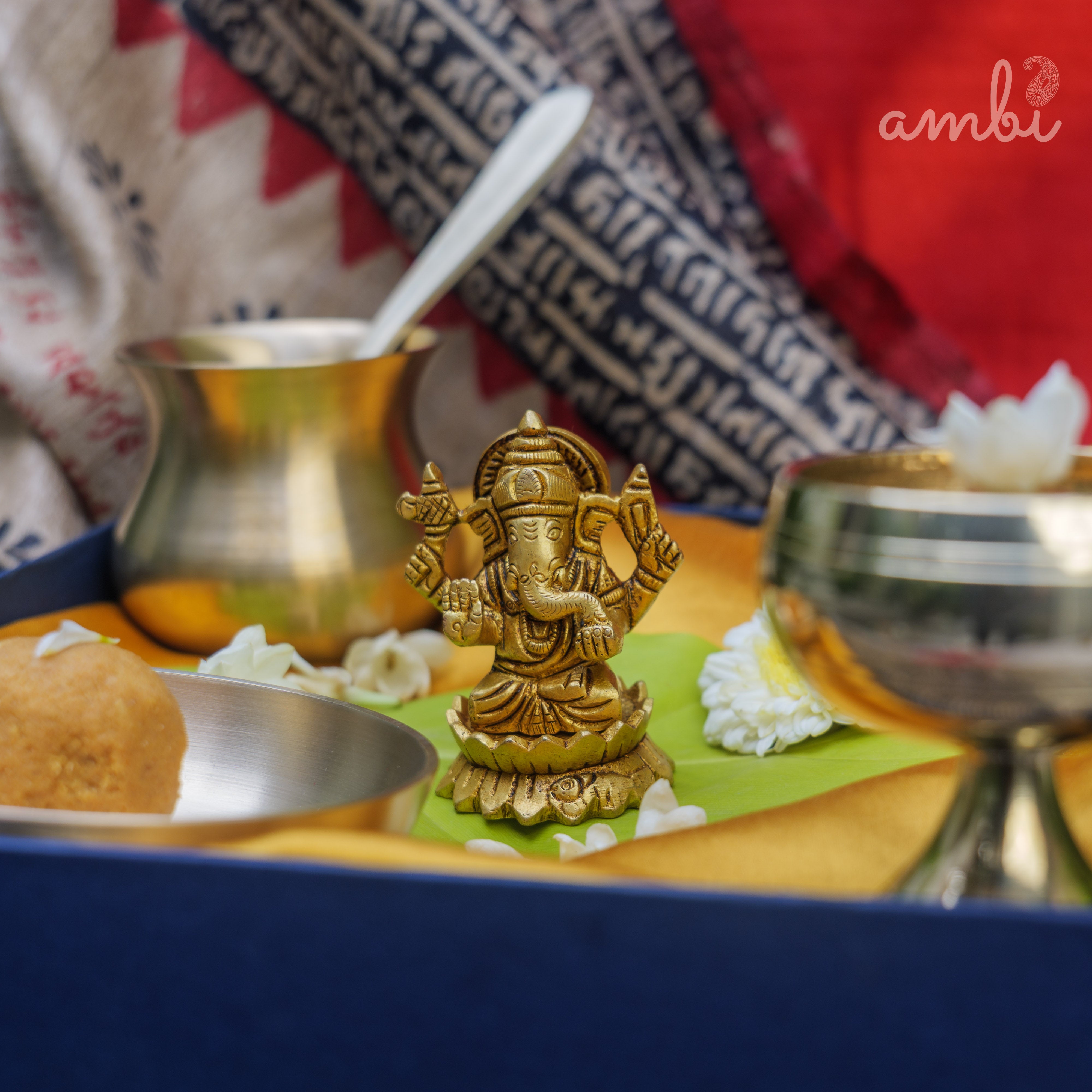 Pure Brass Lord Ganesha Idol - 2.5 inch height