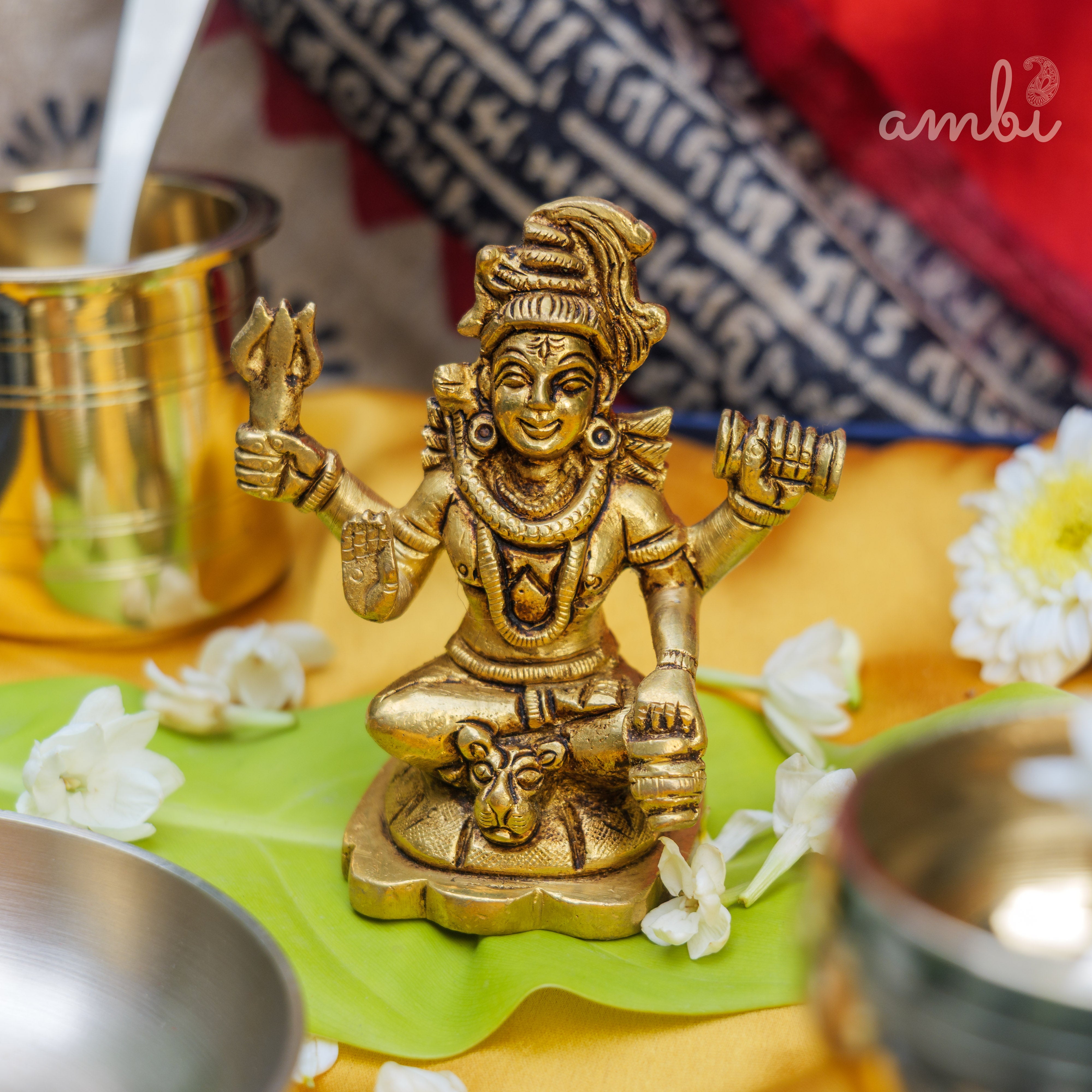 Pure Brass Lord Shiva Idol - 3.6 inch height - Heavy Make