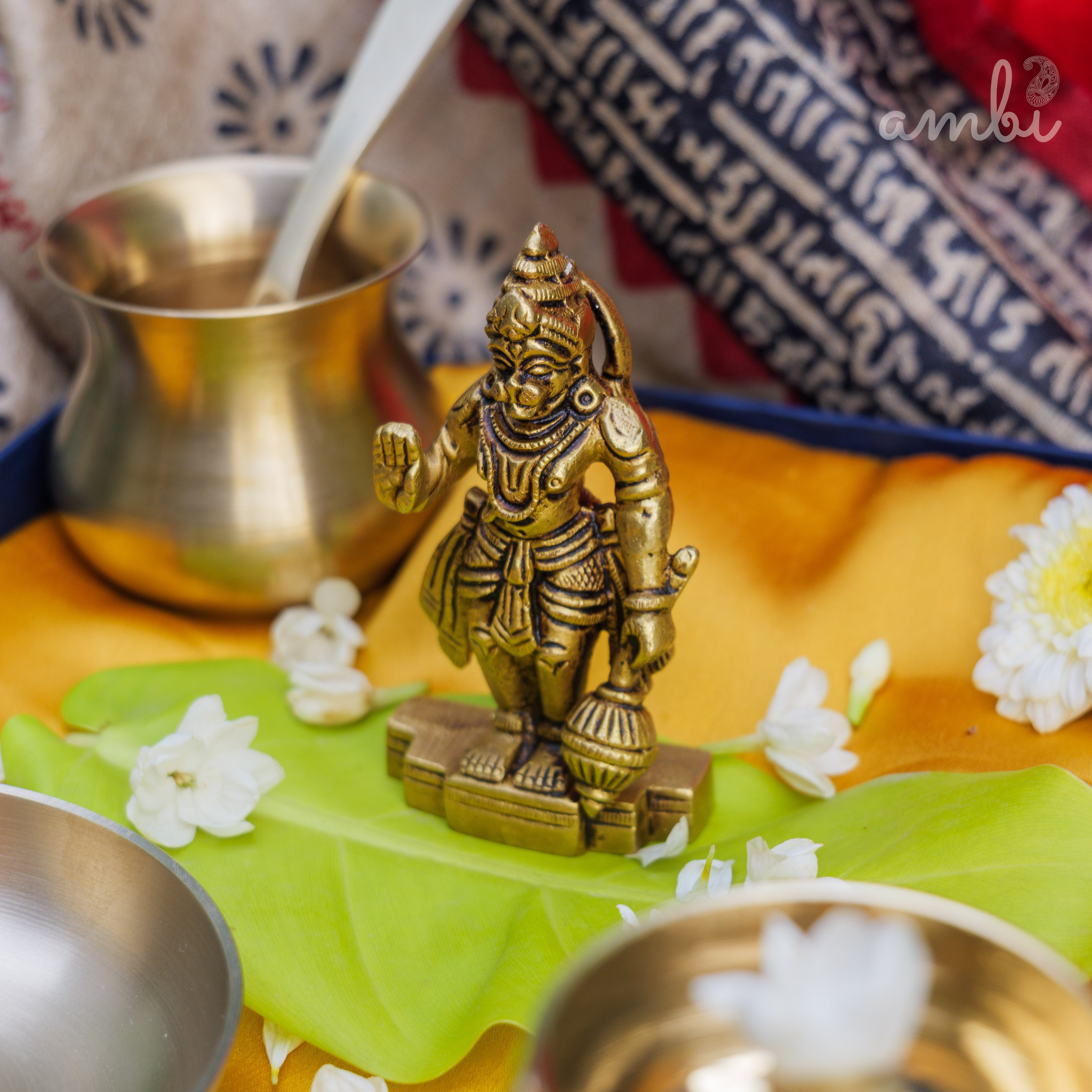Pure Brass Lord Hanuman Idol - 3.8 inch height