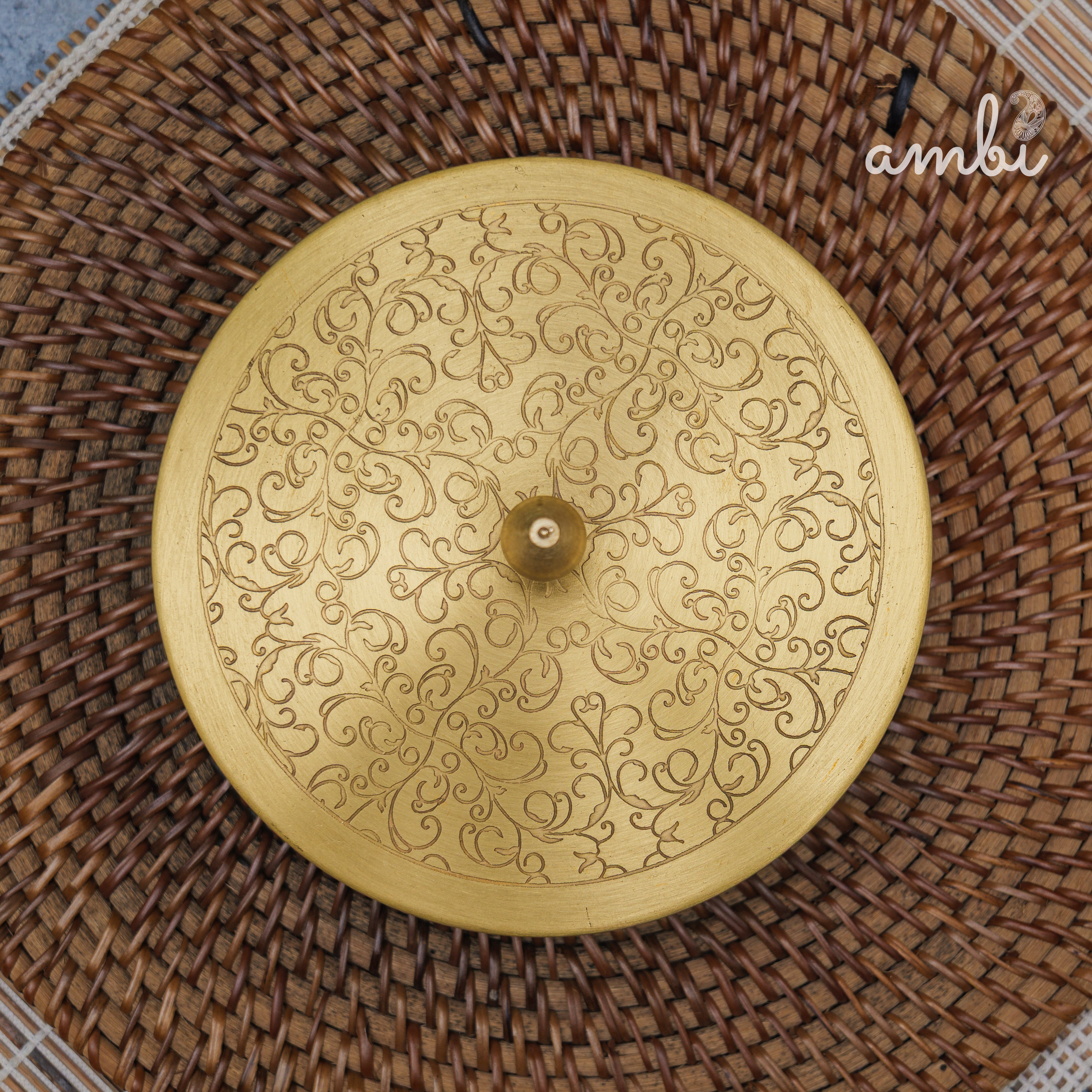 Brass Spice Box Masala Daani with Inlay Work with 6.5 Containers