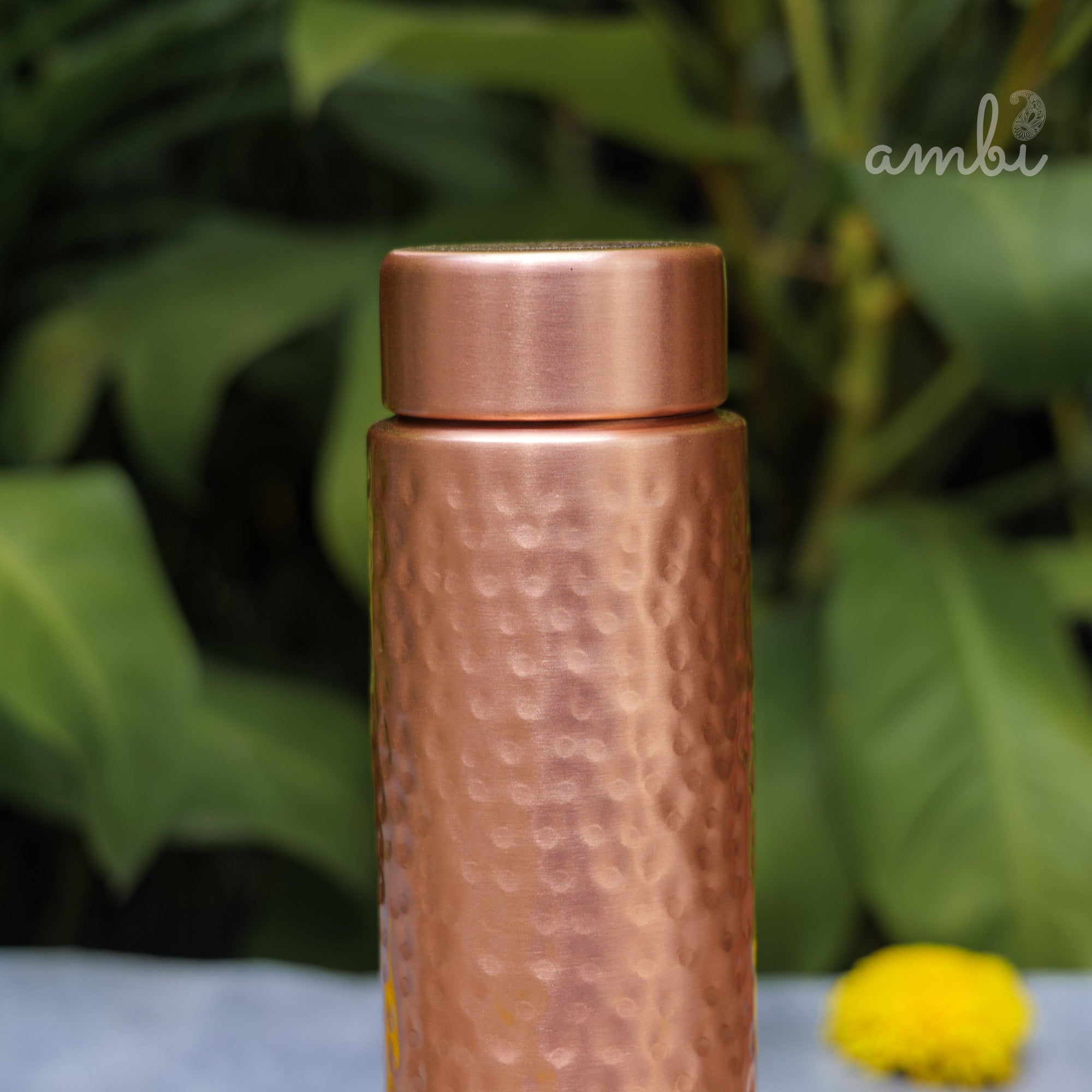 Ambi Premium Hammered Copper Water Bottle – 500 ml | Handmade Elegance