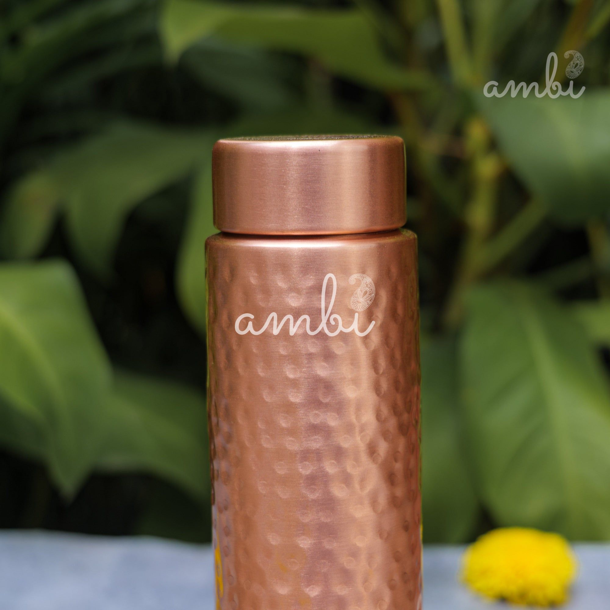 Ambi Premium Hammered Copper Water Bottle – 500 ml | Handmade Elegance