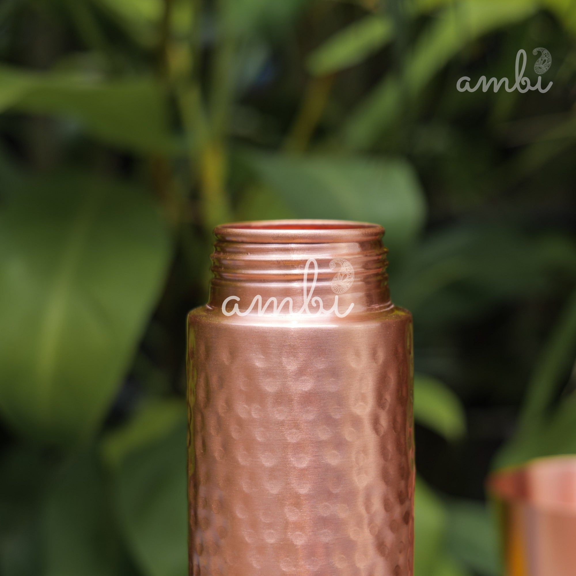 Ambi Premium Hammered Copper Water Bottle – 500 ml | Handmade Elegance