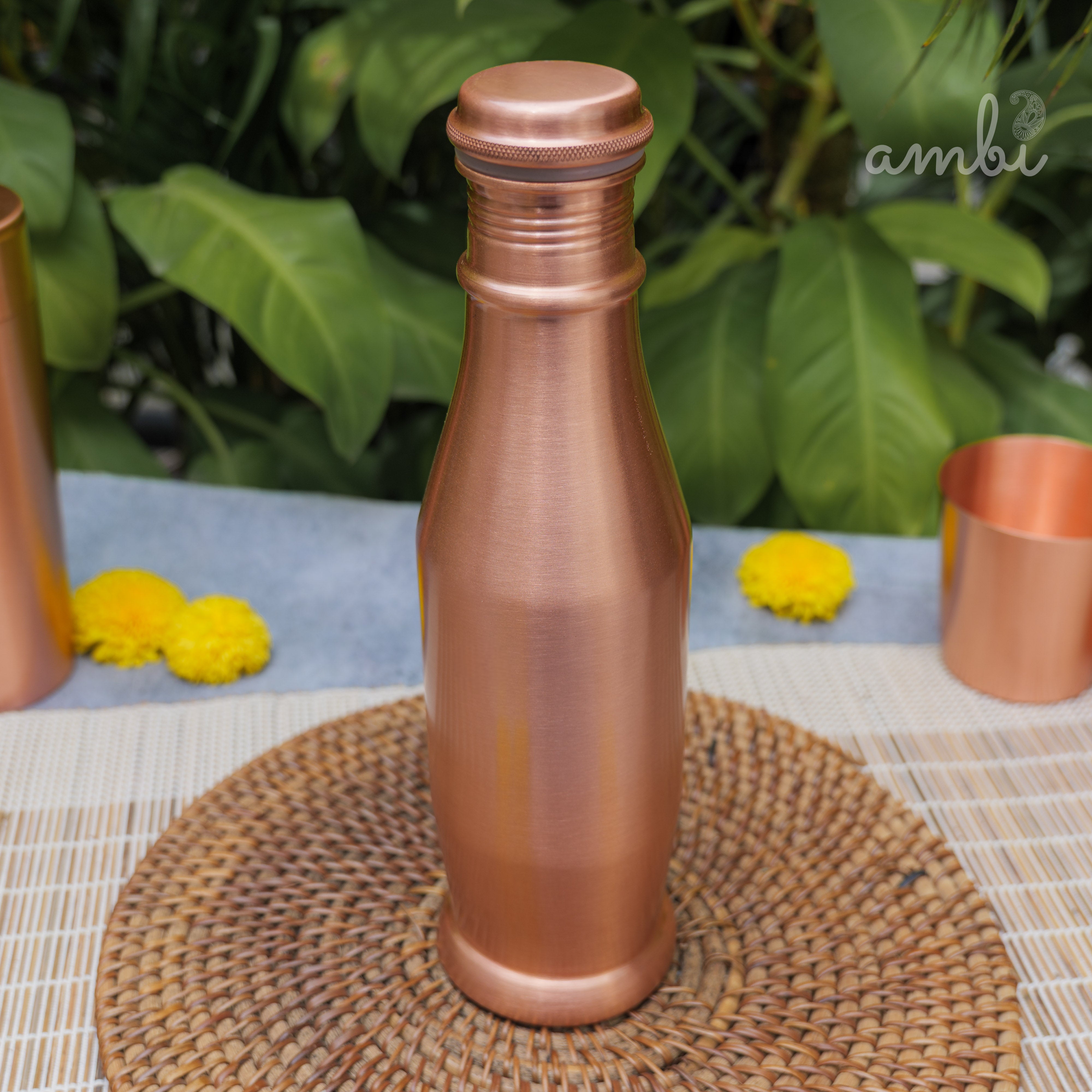 Ambi Pure Elegant Conical Copper Water Bottle - 900 ML