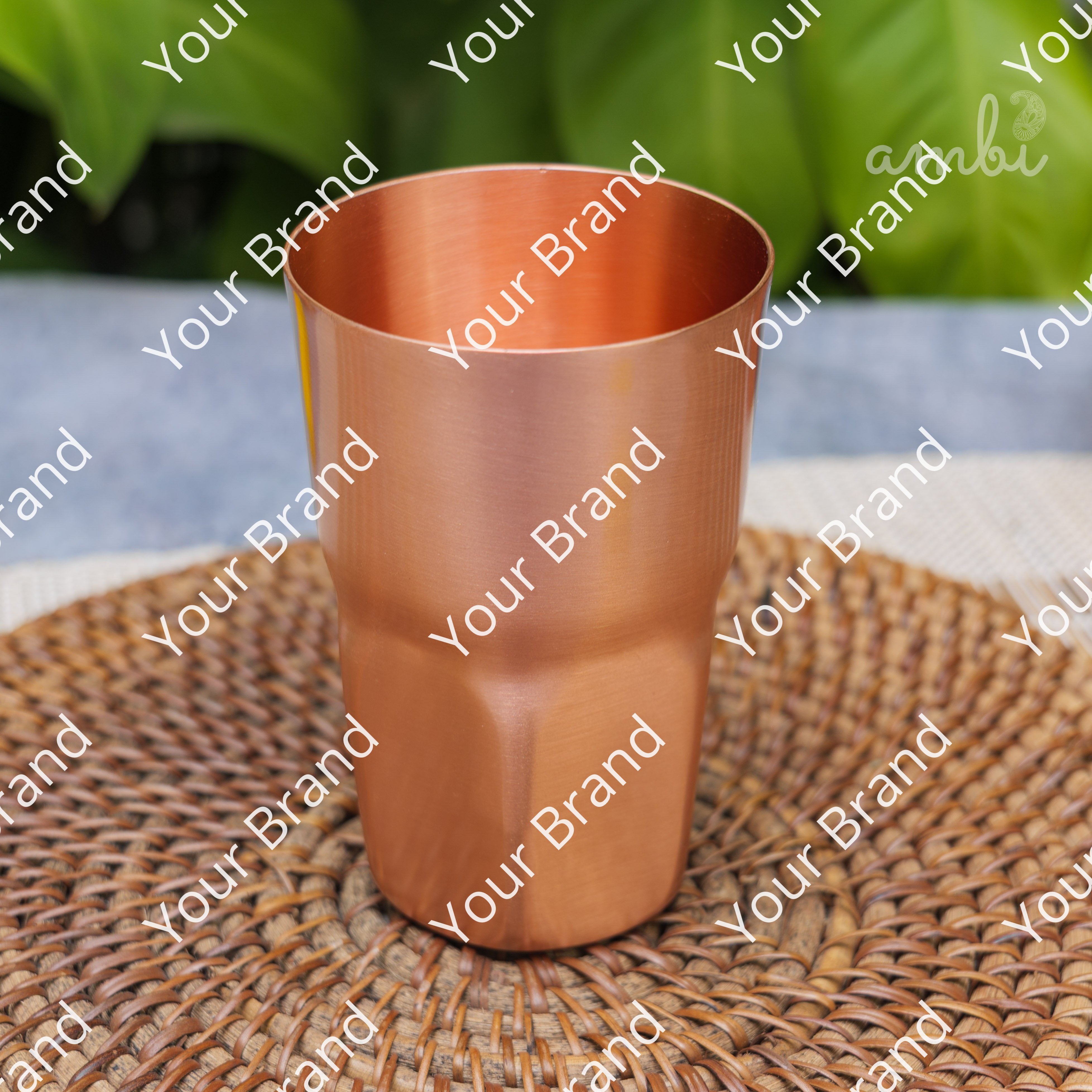 Ambi Elegant Ergo-Grip Pure Copper Tall Tumbler - 400 ML - Heavy Make