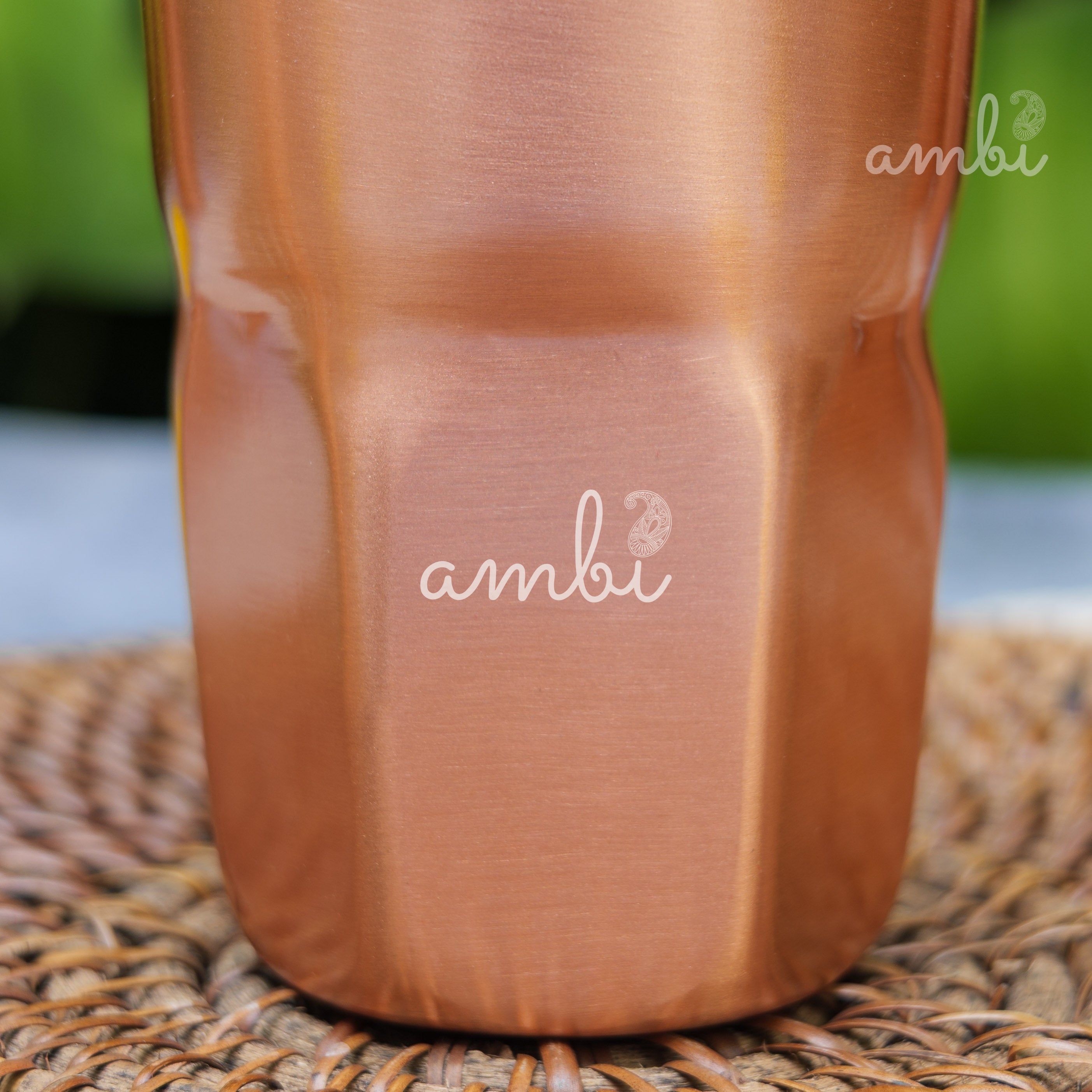 Ambi Elegant Ergo-Grip Pure Copper Tall Tumbler - 400 ML - Heavy Make