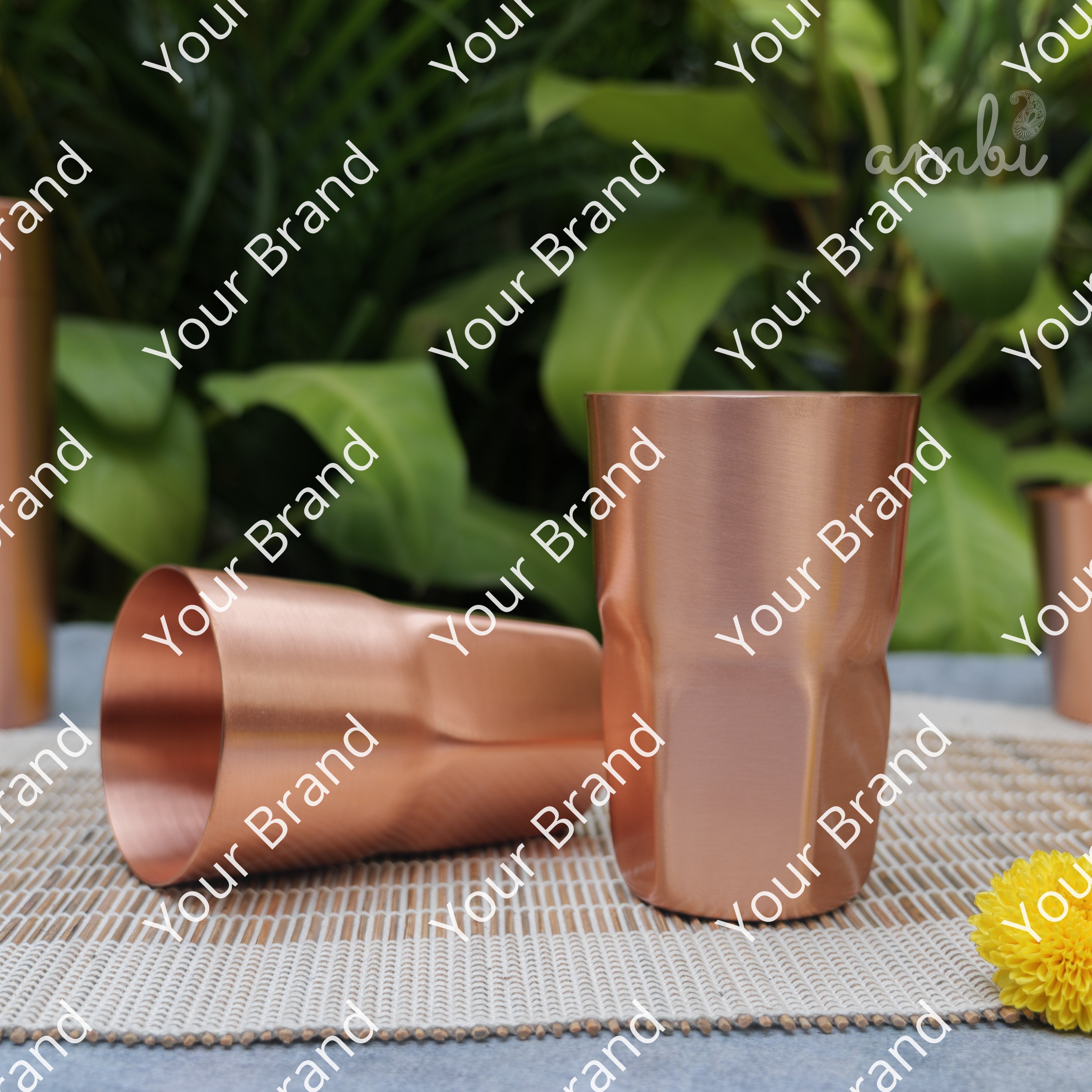 Ambi Elegant Ergo-Grip Pure Copper Tall Tumbler - 400 ML - Heavy Make