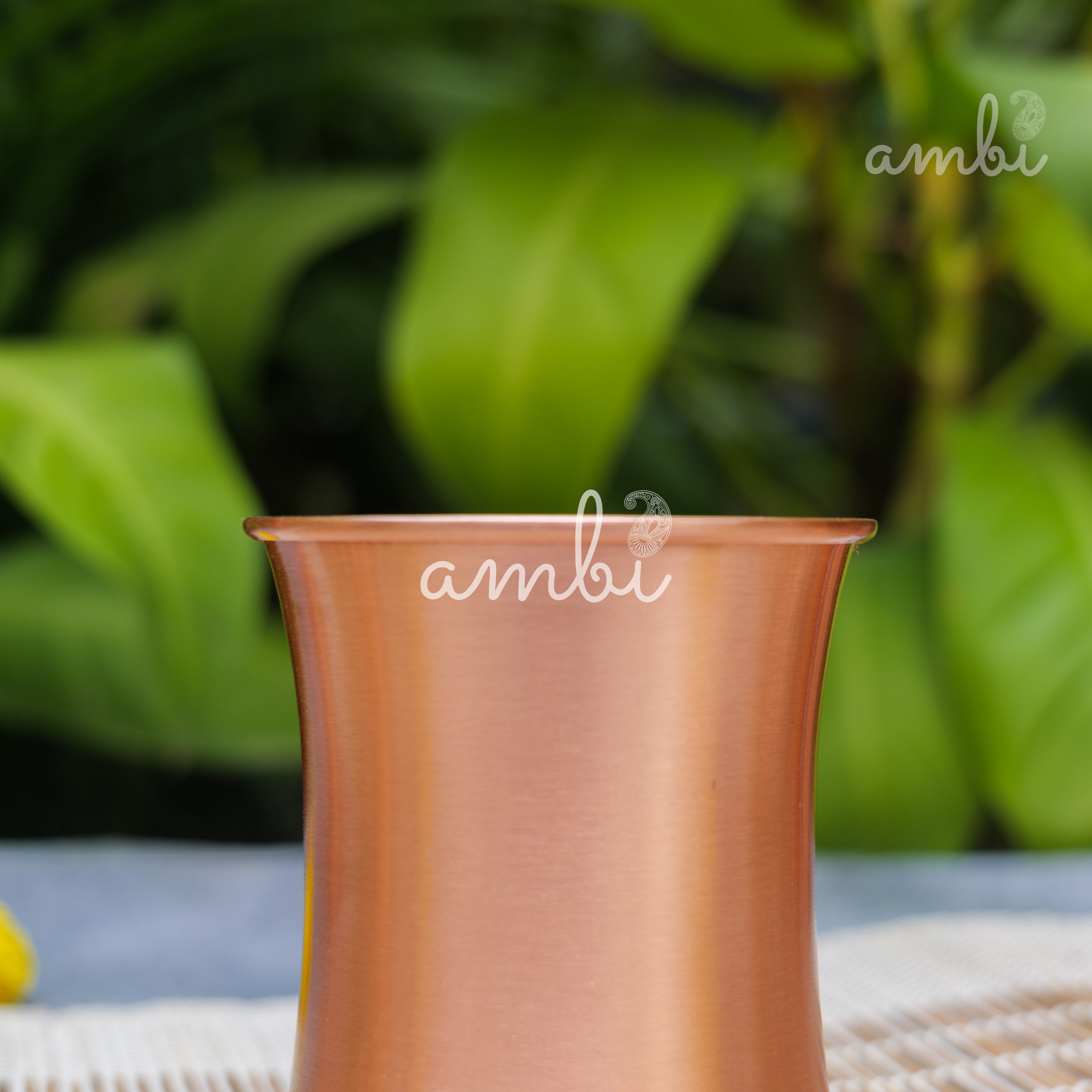 Ambi Elegant Traditional Pure Copper Curve Glass - Matt Finish - 300 ML