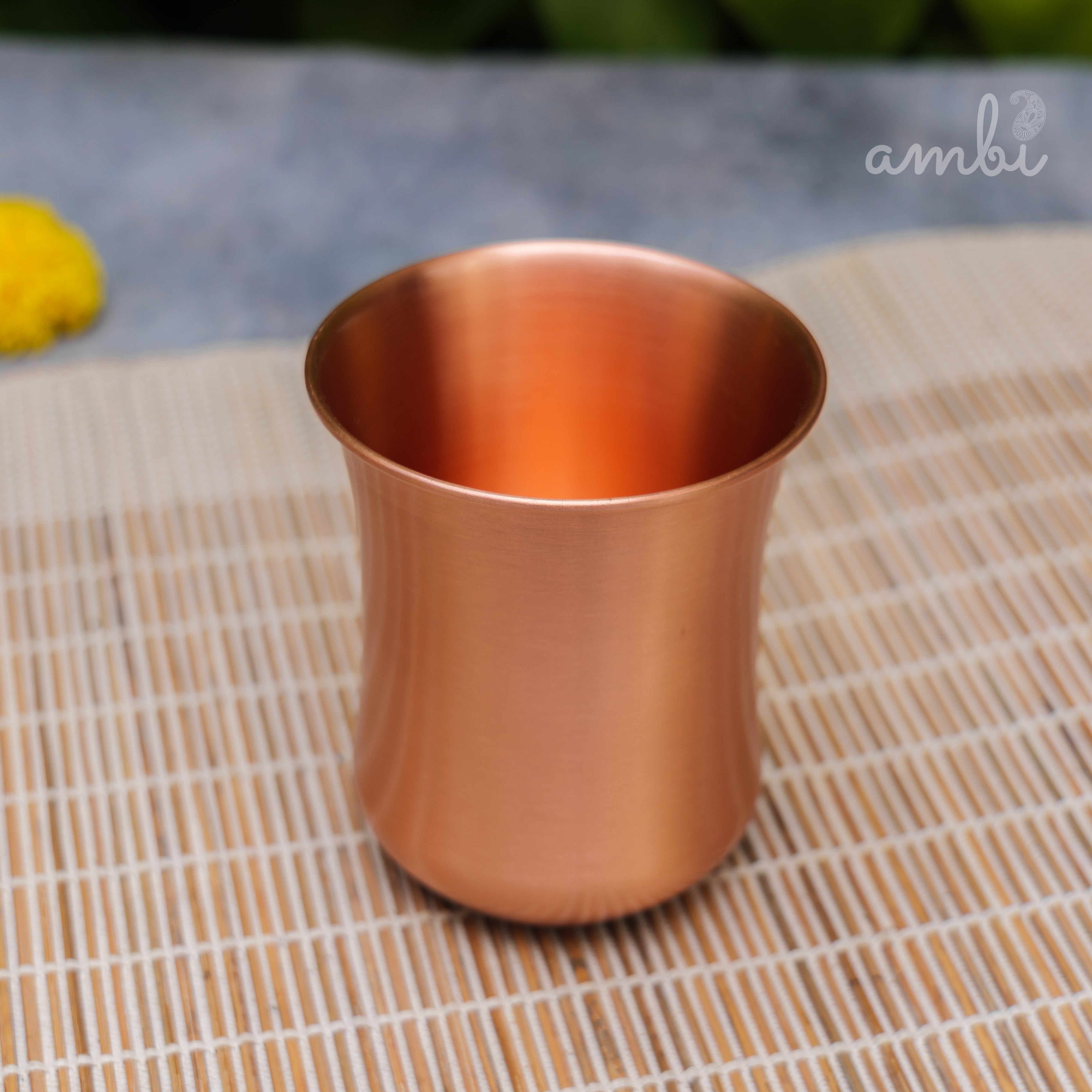 Ambi Elegant Traditional Pure Copper Curve Glass - Matt Finish - 300 ML