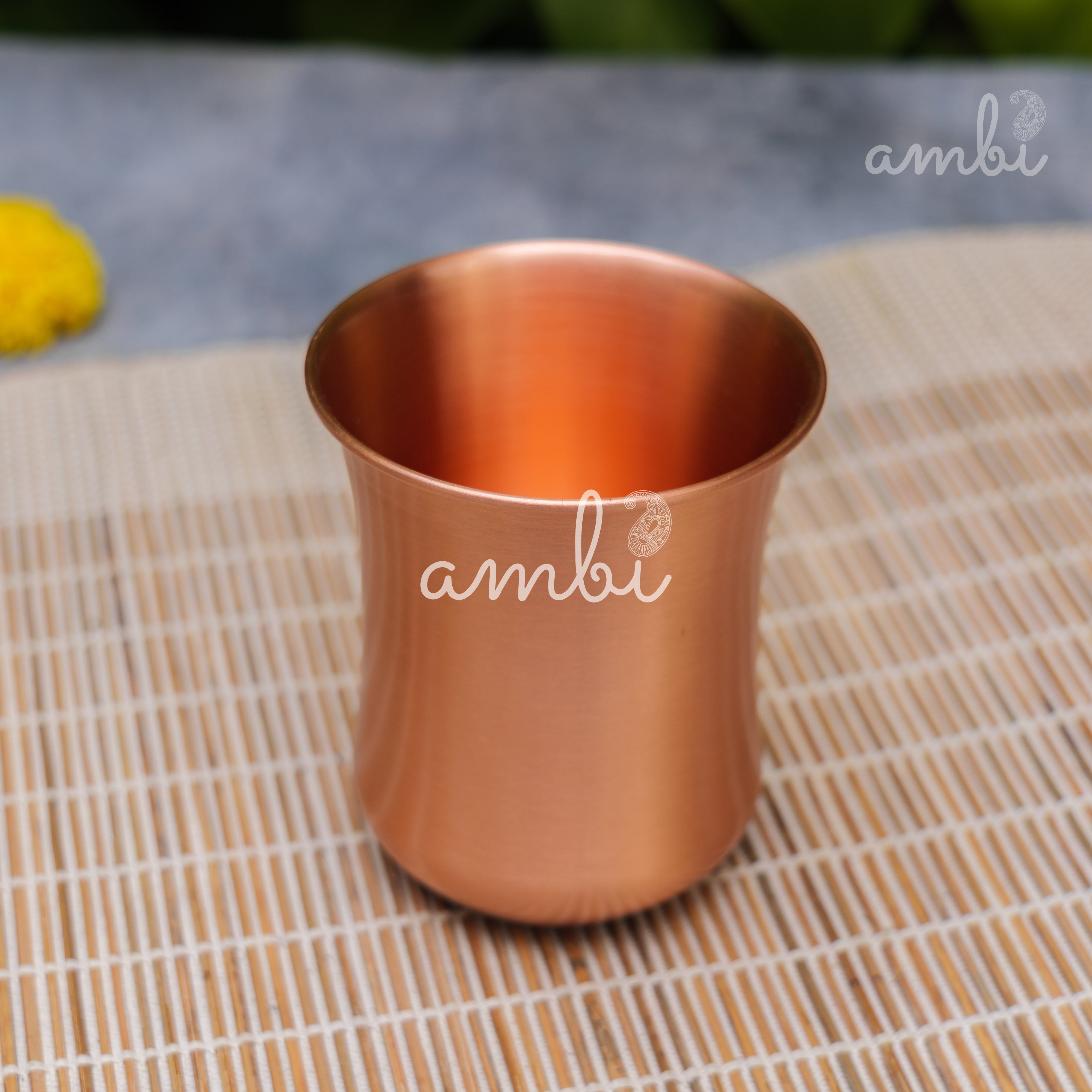 Ambi Elegant Traditional Pure Copper Curve Glass - Matt Finish - 300 ML