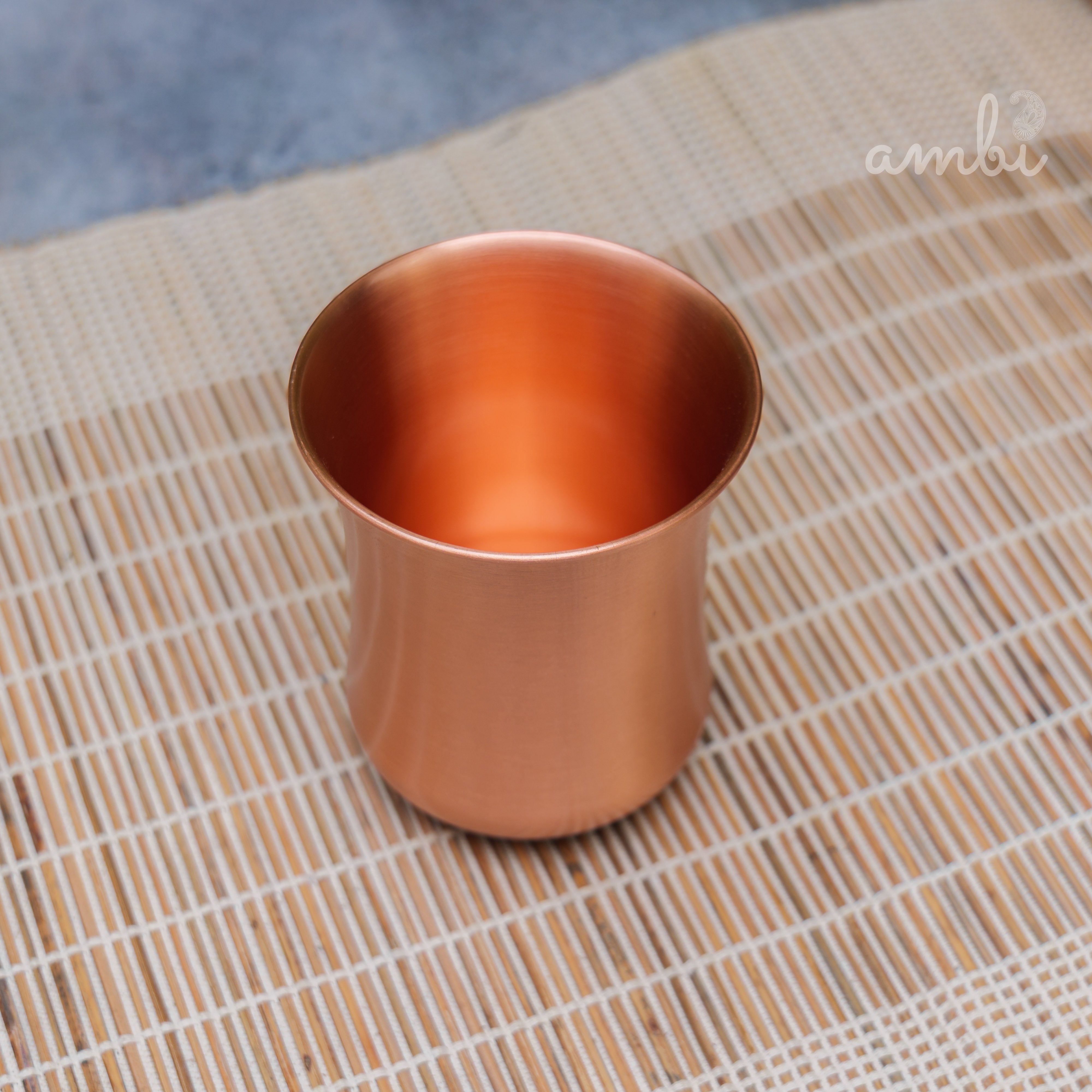 Ambi Elegant Traditional Pure Copper Curve Glass - Matt Finish - 300 ML