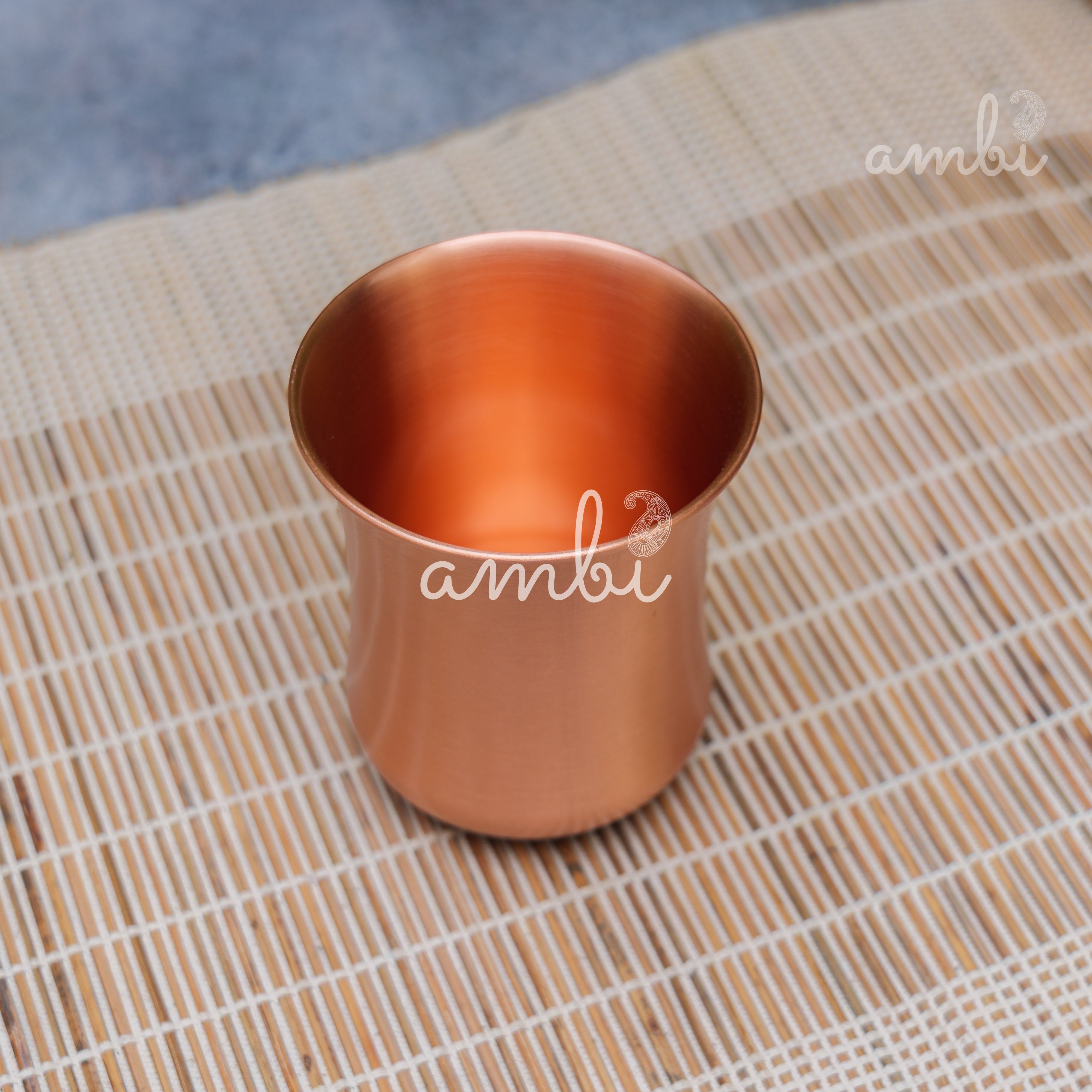 Ambi Elegant Traditional Pure Copper Curve Glass - Matt Finish - 300 ML