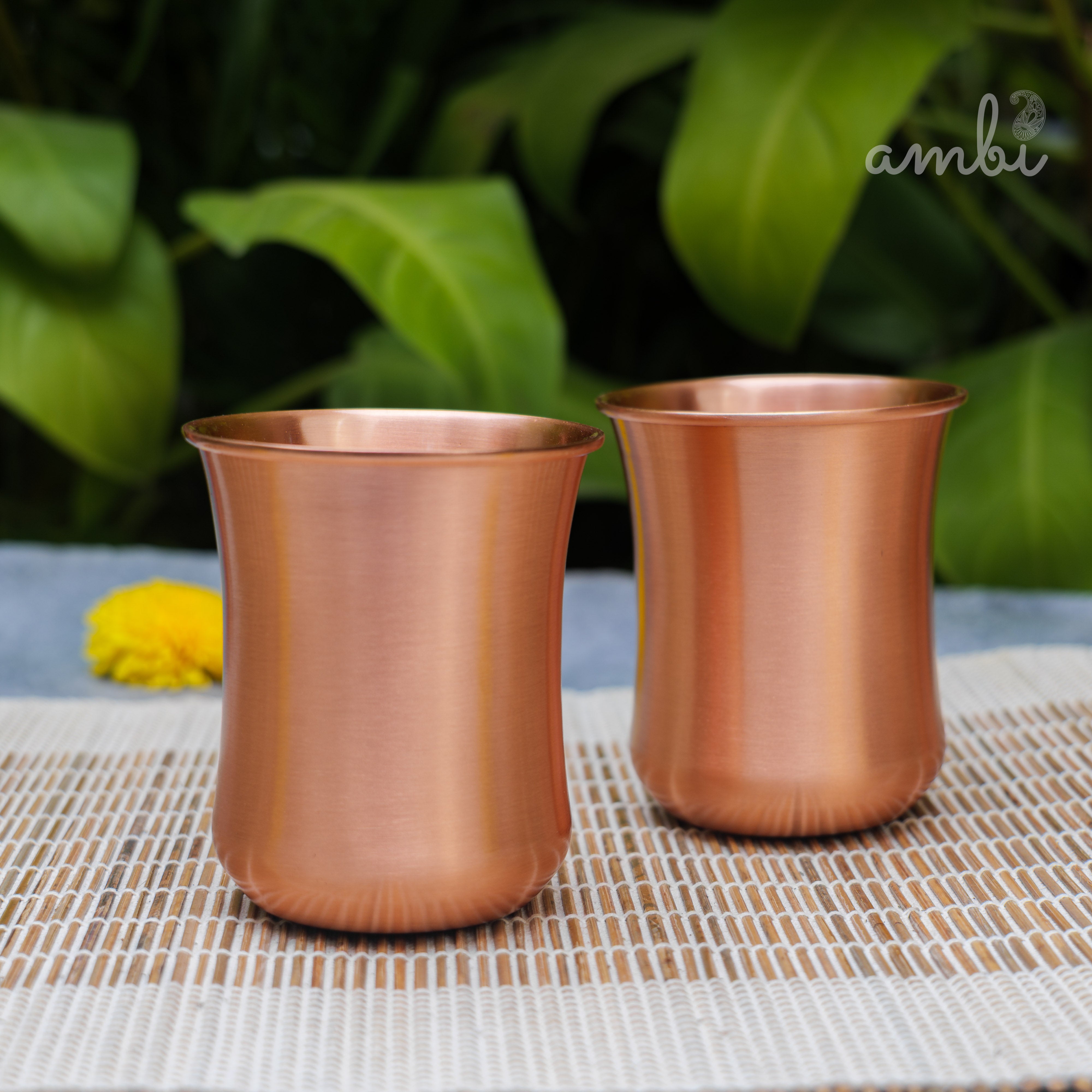 Ambi Elegant Traditional Pure Copper Curve Glass - Matt Finish - 300 ML