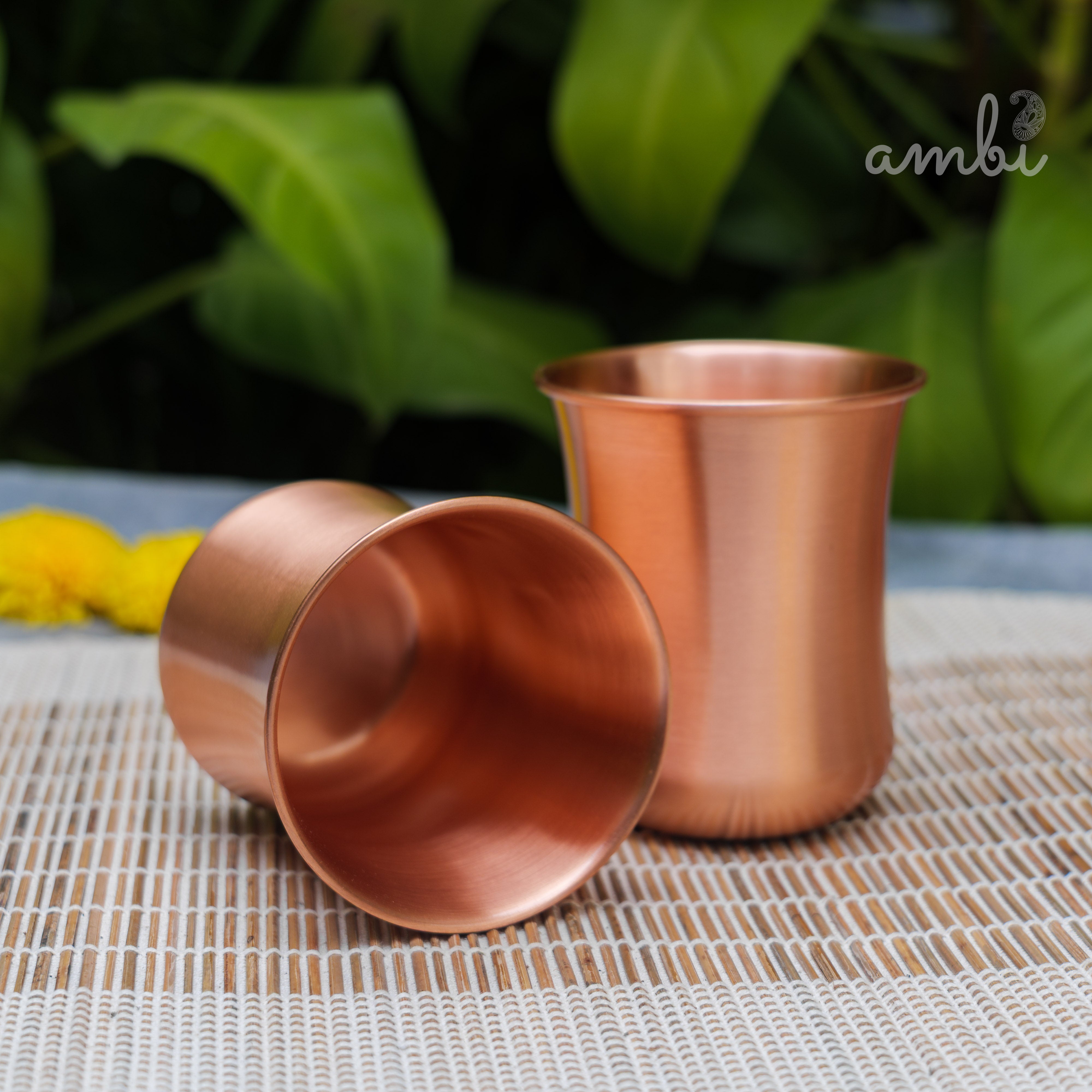Ambi Elegant Traditional Pure Copper Curve Glass - Matt Finish - 300 ML